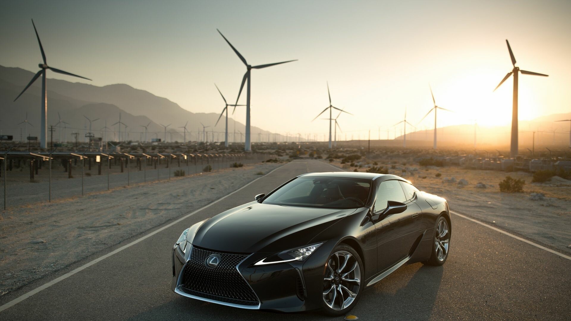 Black turbines landscape, Lexus LC 500, Outdoor wallpaper, Stunning and powerful, 1920x1080 Full HD Desktop