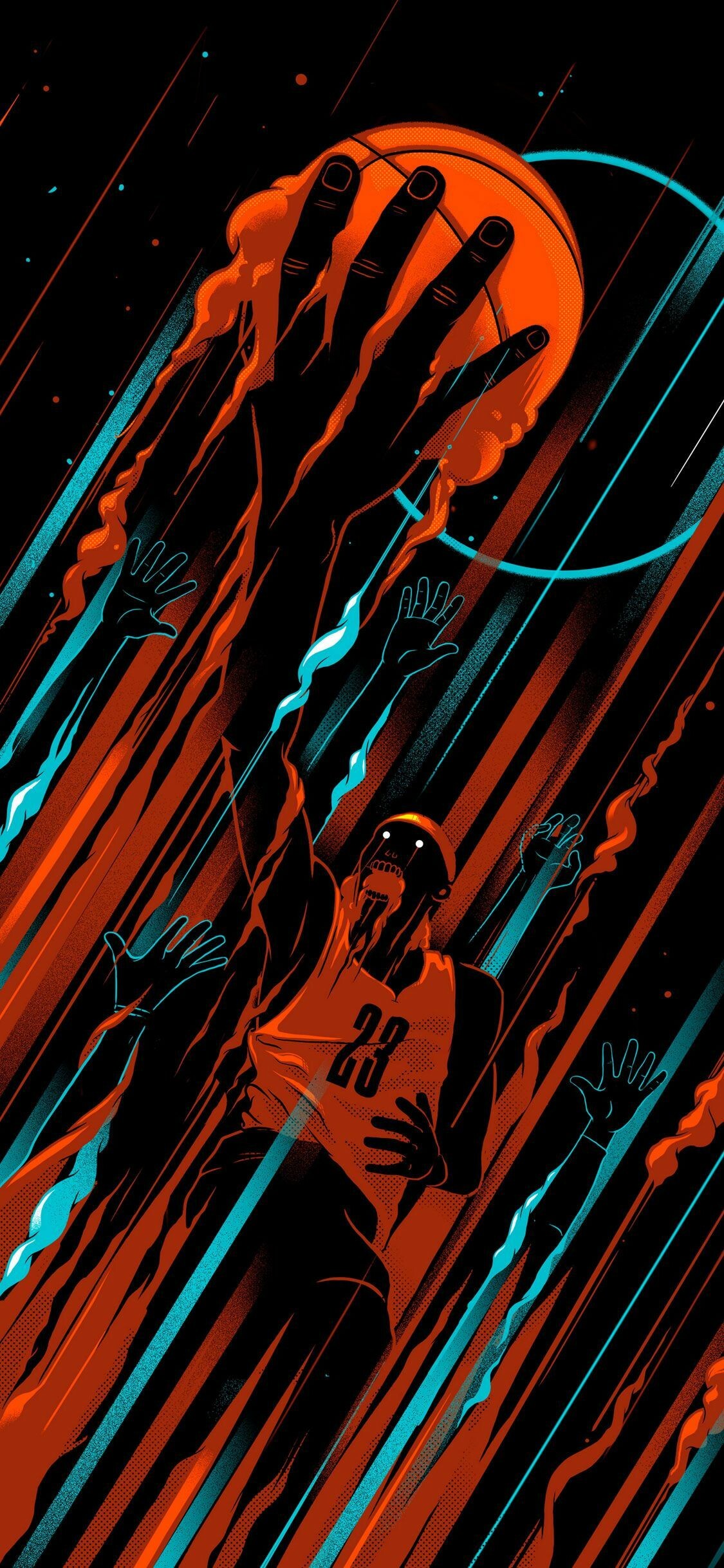 Basketball, Pop Art Wallpaper, 1130x2440 HD Phone