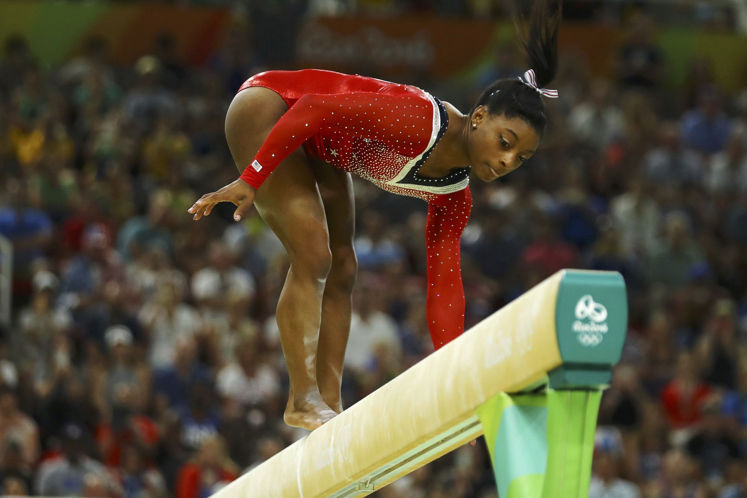 Balance Beam, Simone Biles, Unexpected fumble, Rio 2016, 2500x1670 HD Desktop