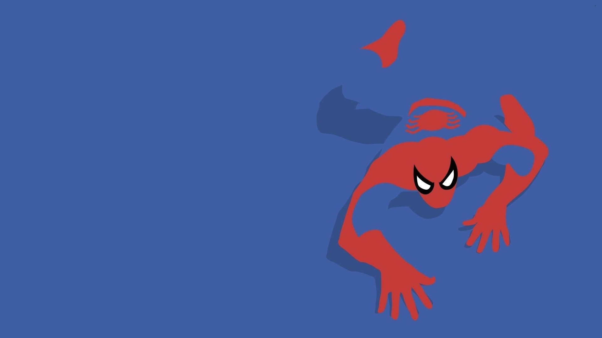 Spider-Man, wall-crawling pose, minimalist vector illustration, Full HD Desktop wallpaper