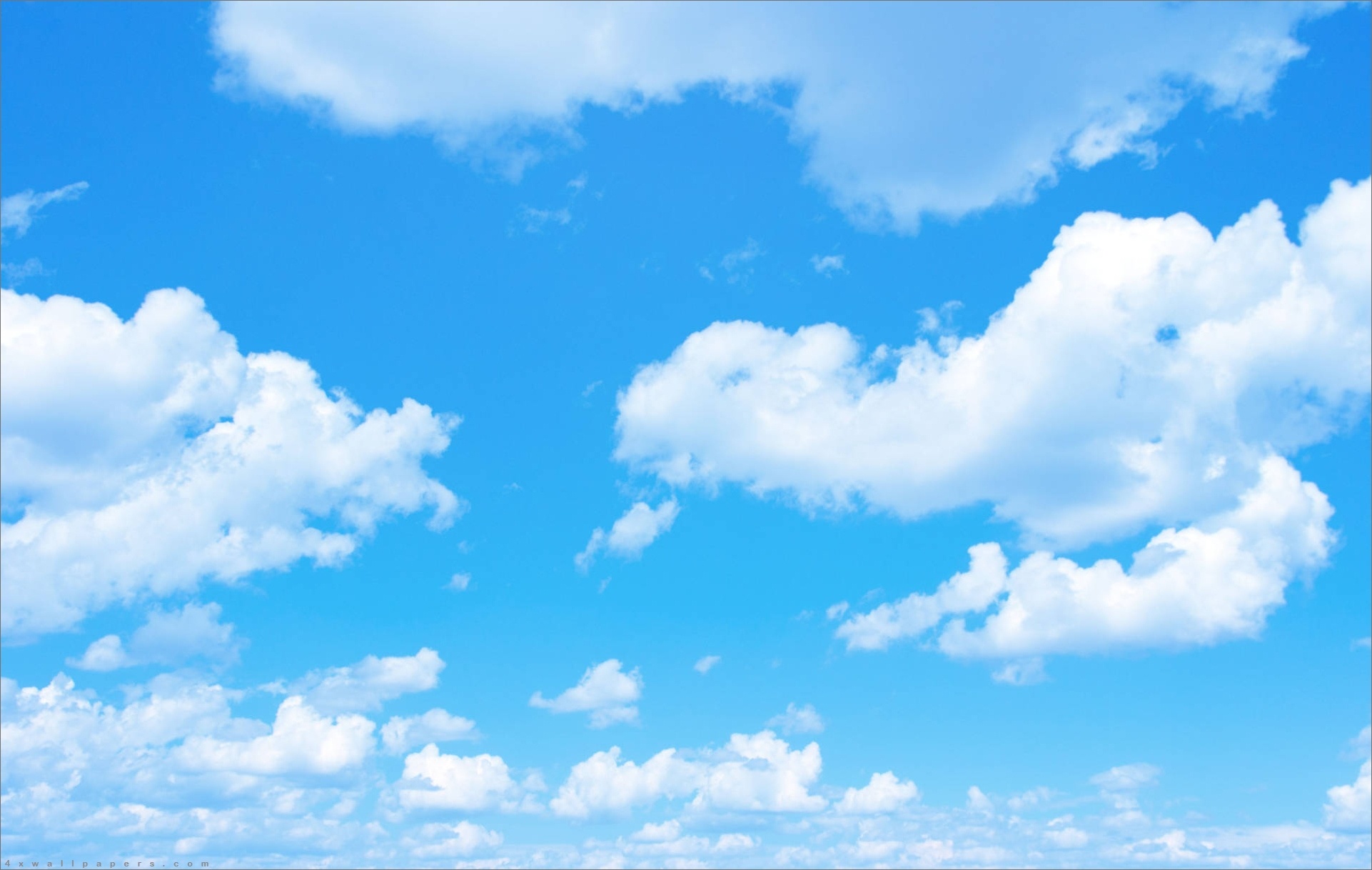fluffy white cumulus clouds, bright blue daytime sky, sunny cloudscape, HD Desktop wallpaper