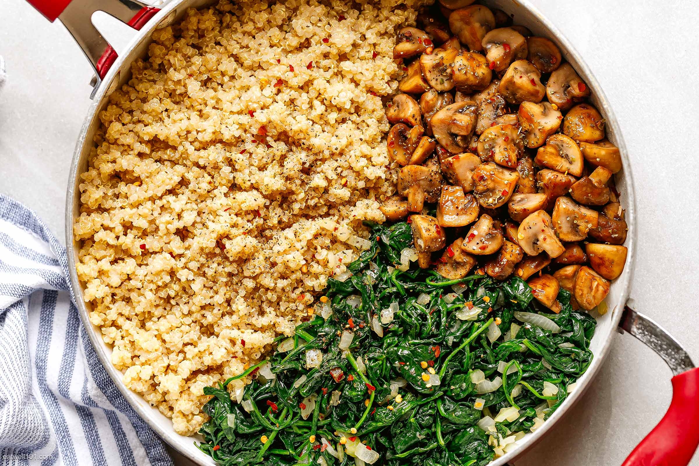Spinach and mushrooms, Quinoa Wallpaper, 2400x1600 HD Desktop