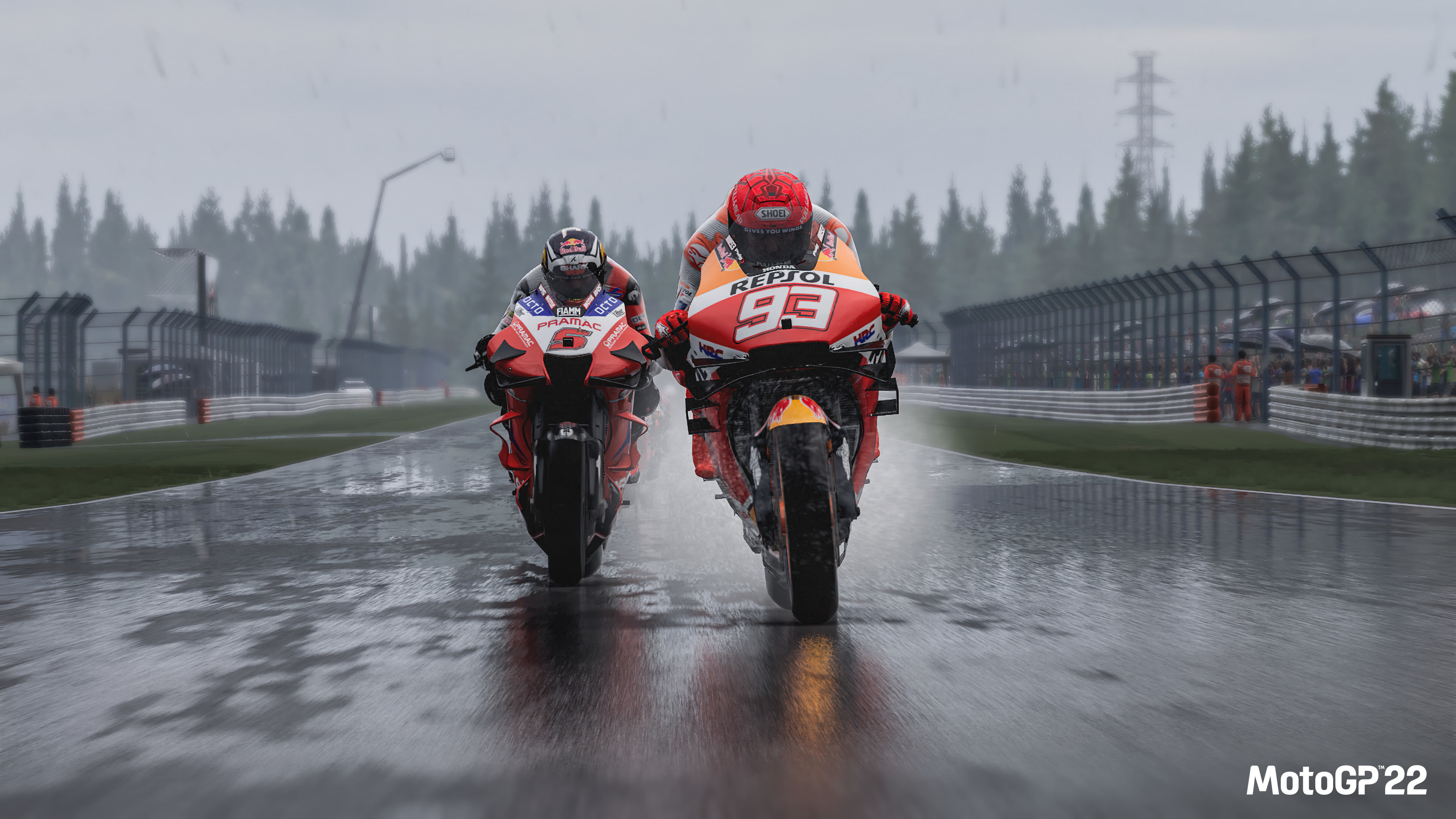 Marc Márquez Repsol Honda, Johann Zarco Pramac Racing, MotoGP 22 video game, 4K Desktop wallpaper