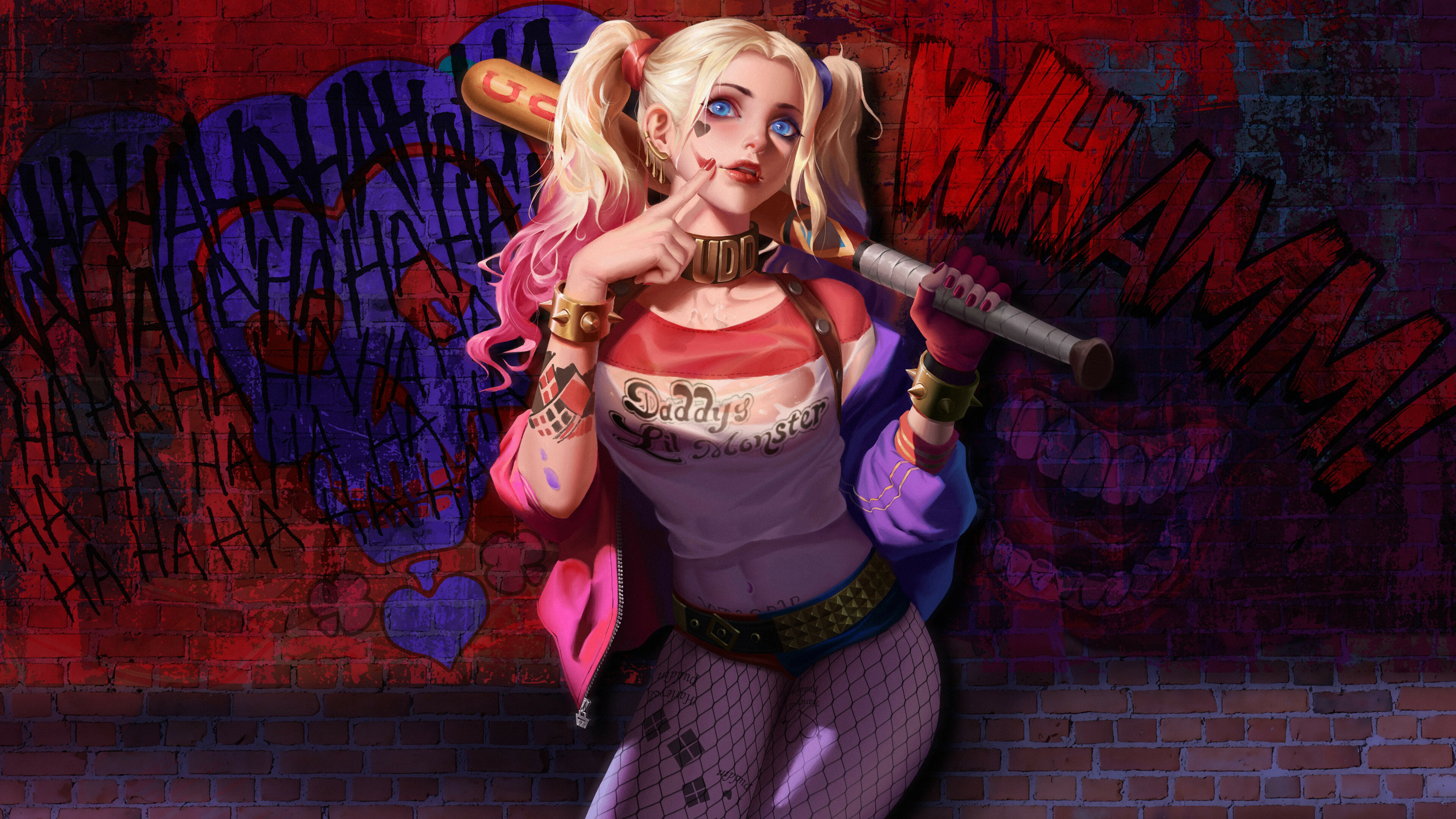 Harley Quinn, Striking 4K wallpaper, Clown princess, Unpredictable charm, 3840x2160 4K Desktop