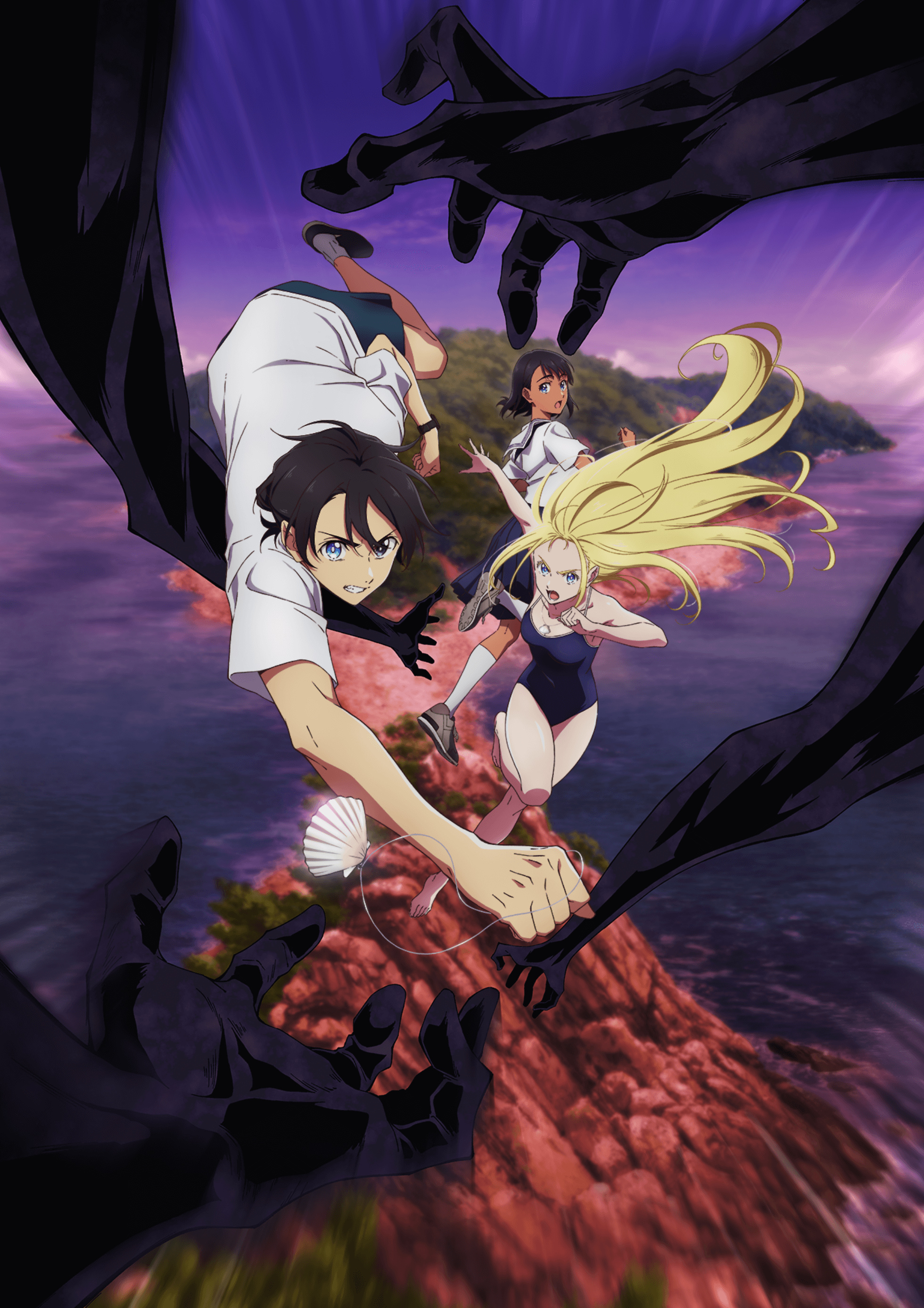 Summer Time Rendering, Kofune Mio, Anime illustration, Mysterious visuals, 1960x2780 HD Phone