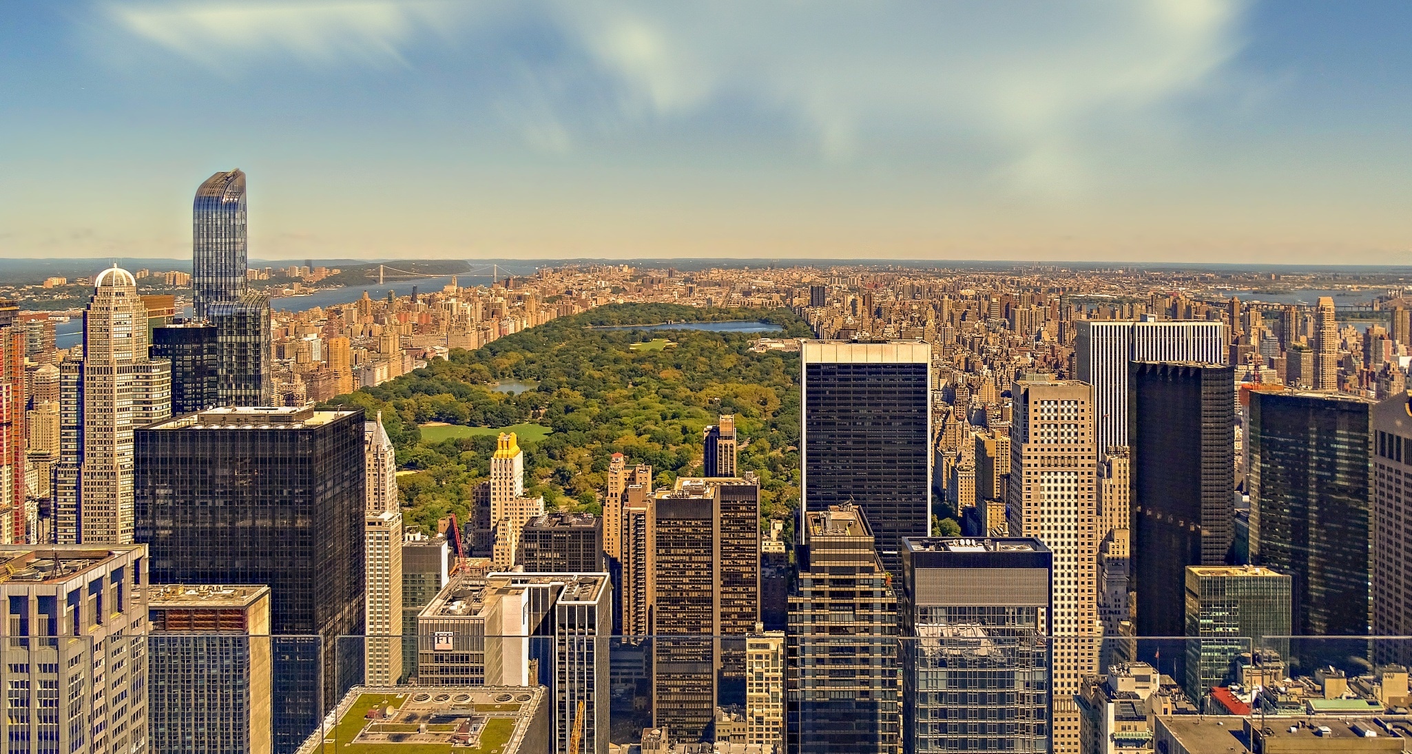 Top of The Rock, Central Park Wallpaper, 2050x1100 HD Desktop