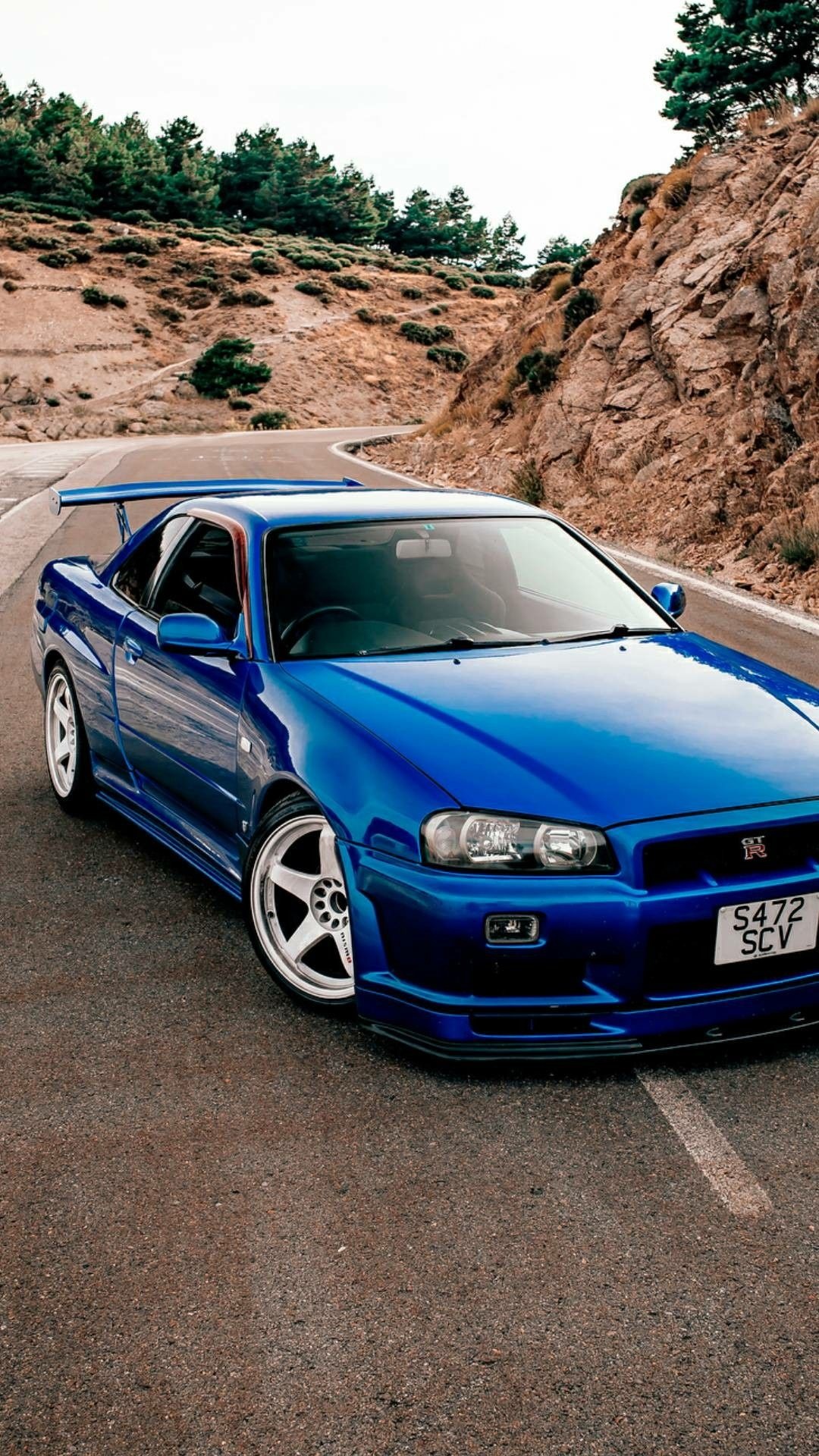 R34 Top View, GTR Skyline Wallpaper, 1080x1920 Full HD Phone