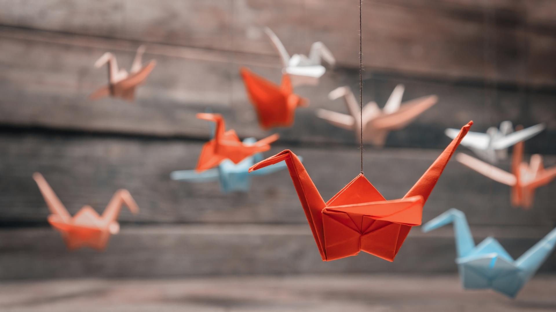 Paper Crane, 30-day challenges, Creative inspiration, Stress reduction, 1920x1080 Full HD Desktop