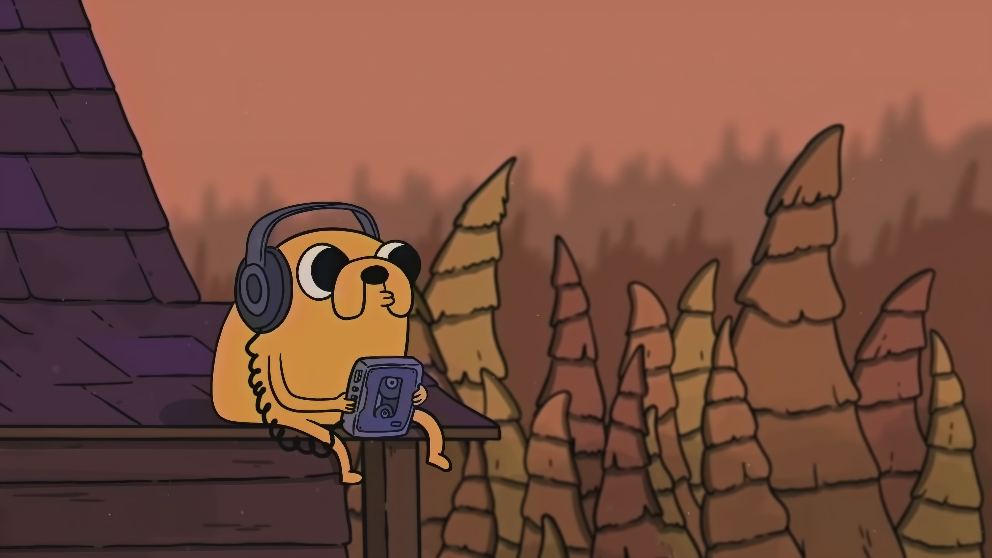 Jake lo-fi chill wallpaper, Adventure Time wallpaper, PC desktop wallpaper, 4K wallpaper, 3840x2160 4K Desktop