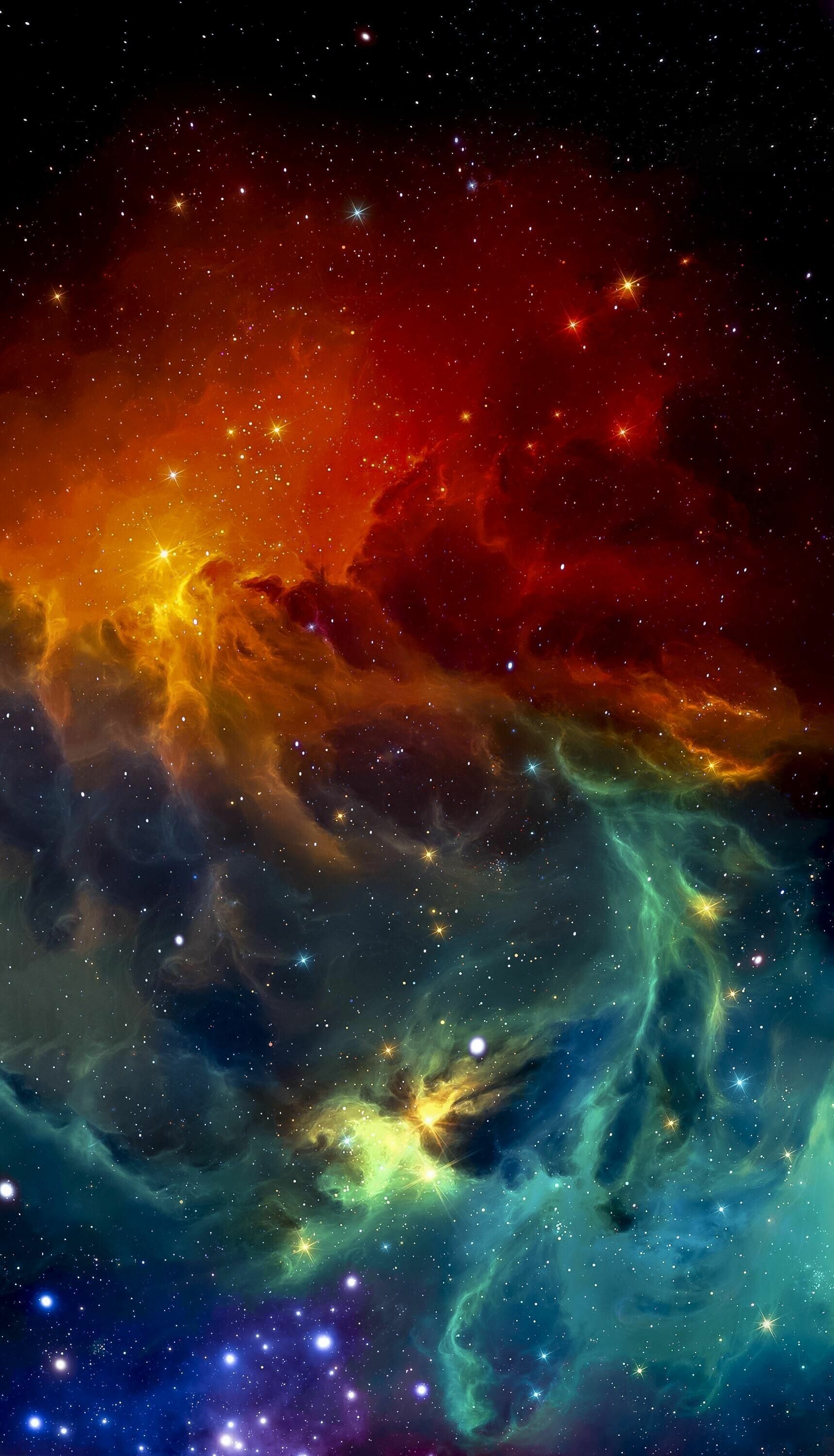 OLED space wallpapers, Deep black aesthetics, High contrast cosmic scenes, Bright stellar objects, 1720x3000 HD Phone