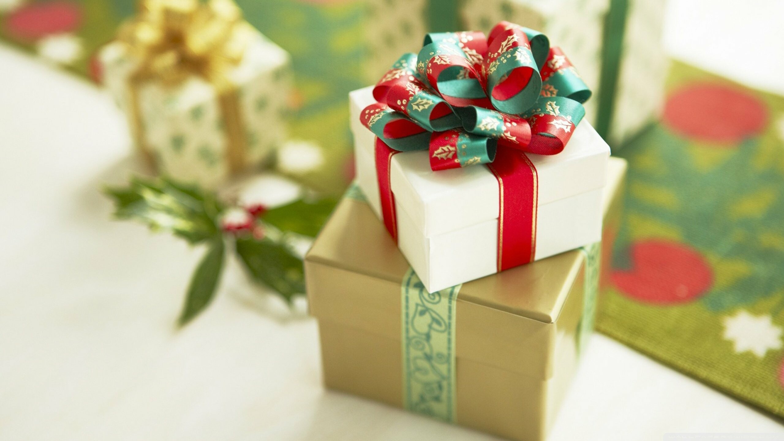 Christmas gifts, Joyous surprises, Festive presents, Heartwarming moments, 2560x1440 HD Desktop