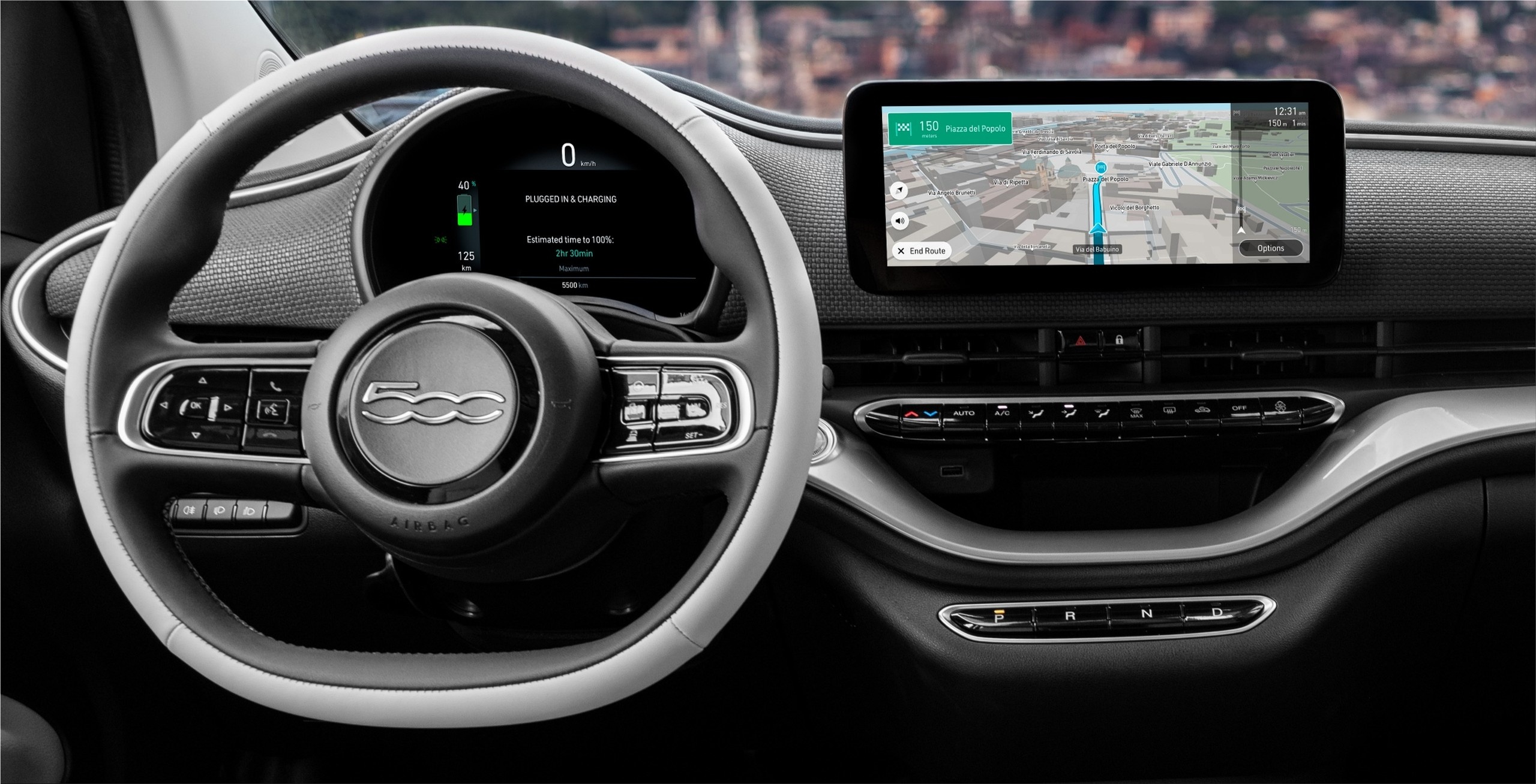 Navigator, Fiat 500E Wallpaper, 2560x1310 HD Desktop