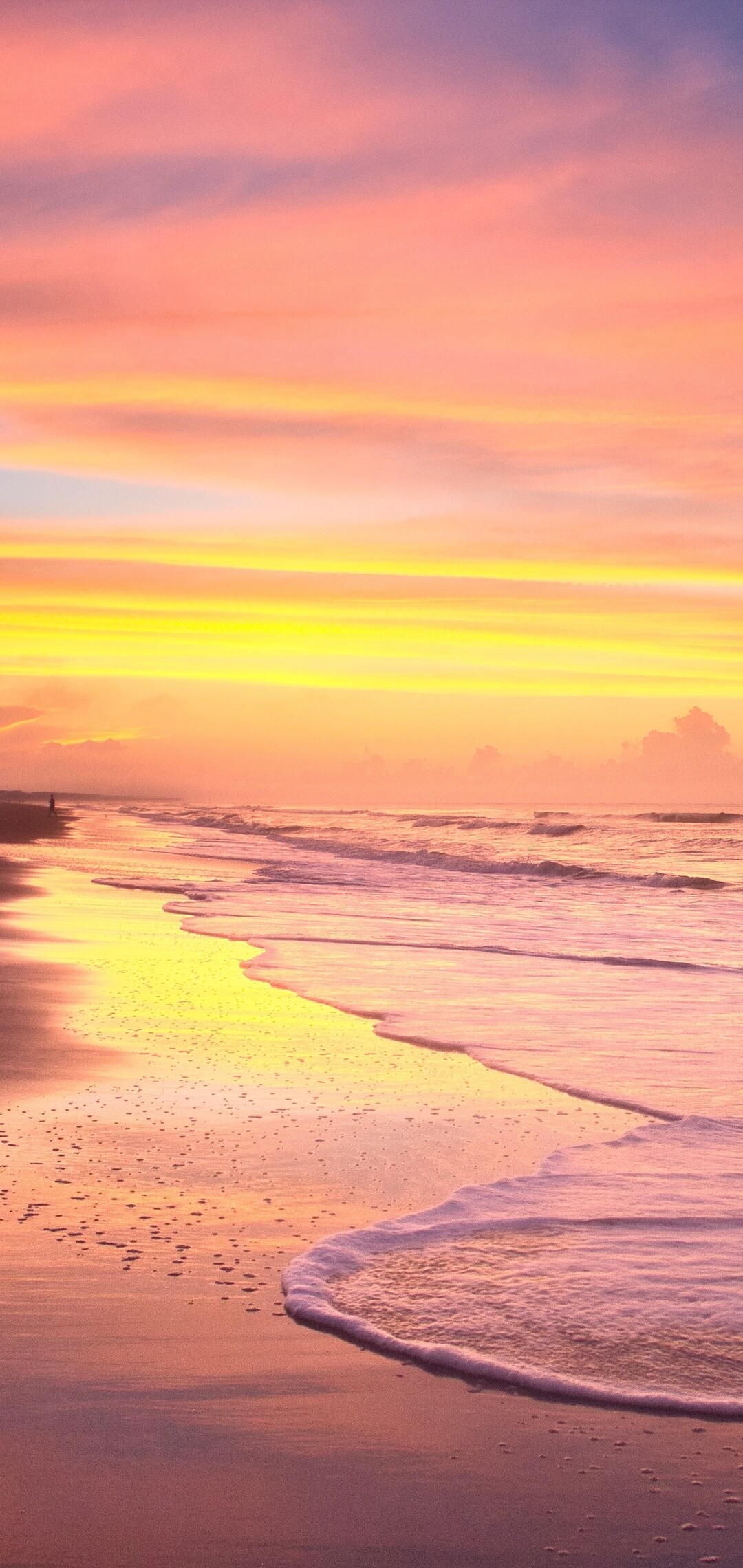 Beach sunrise, Summer Wallpaper, 1080x2280 HD Phone