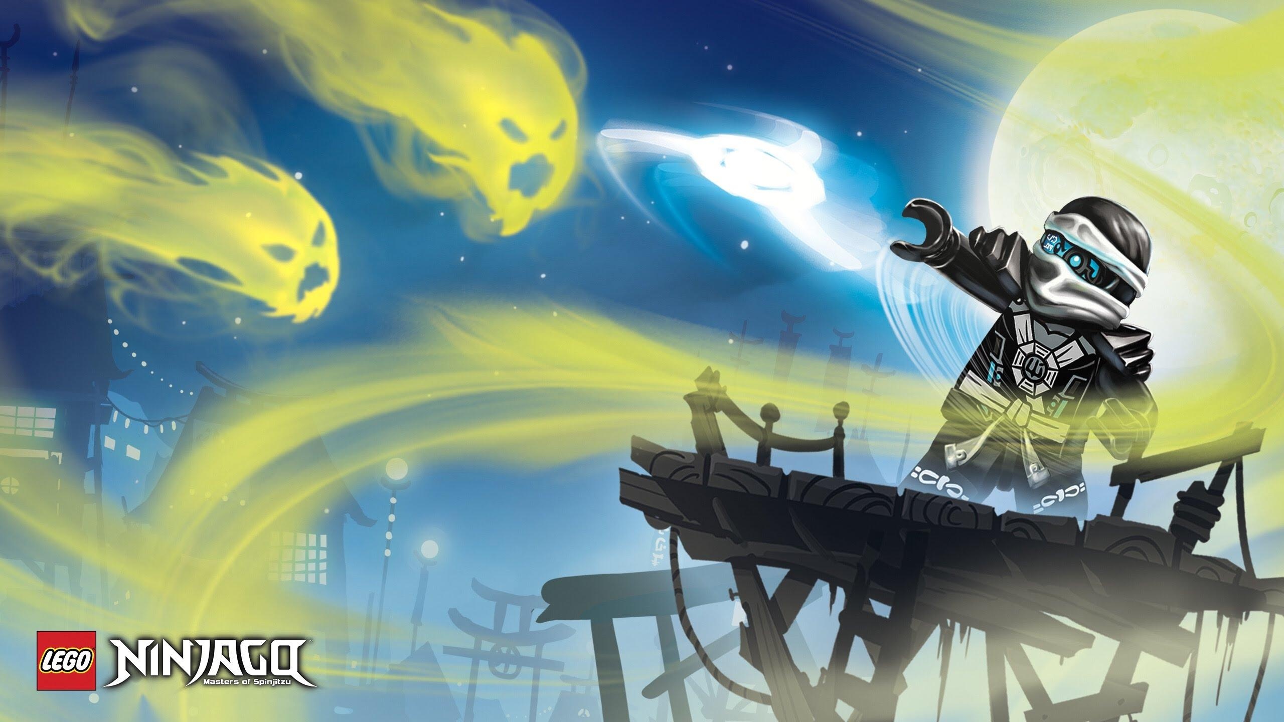 Zane on broken bridge, Green ghost skulls, Ninjago logo, HD Desktop wallpaper