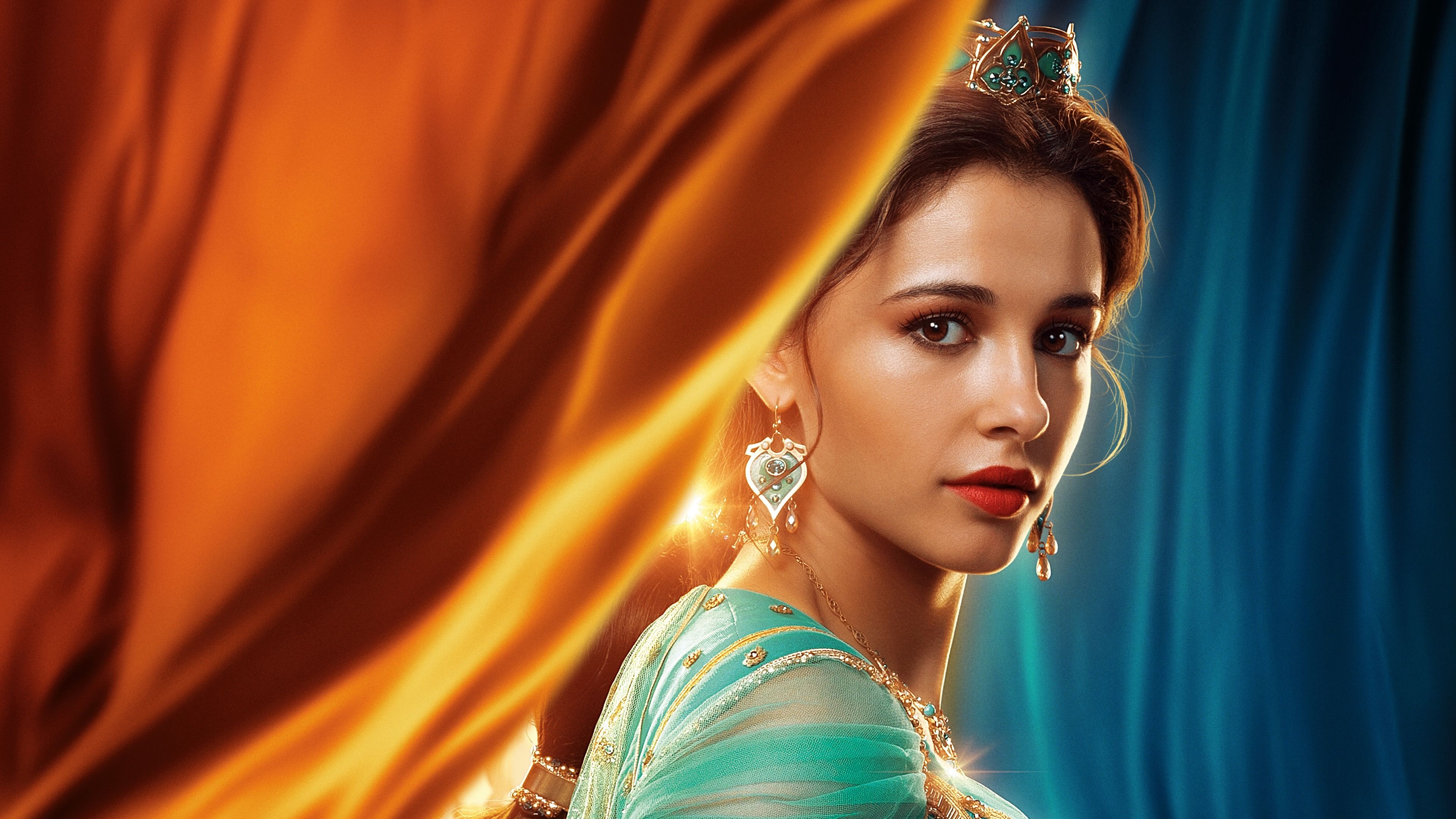 Naomi Scott, Jasmine, 4k resolution, Aladdin movie, 3840x2160 4K Desktop
