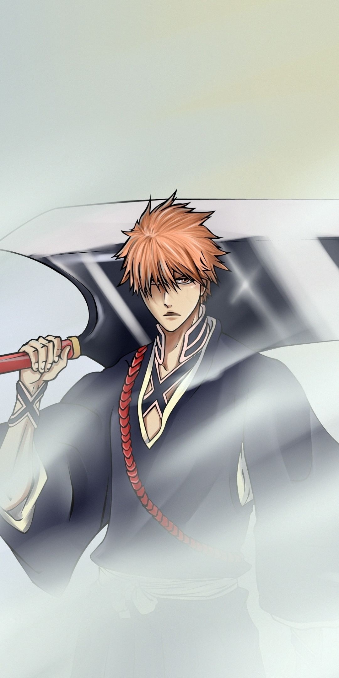 Ichigo Kurosaki, Big sword, Striking art, Powerful presence, 1080x2160 HD Phone