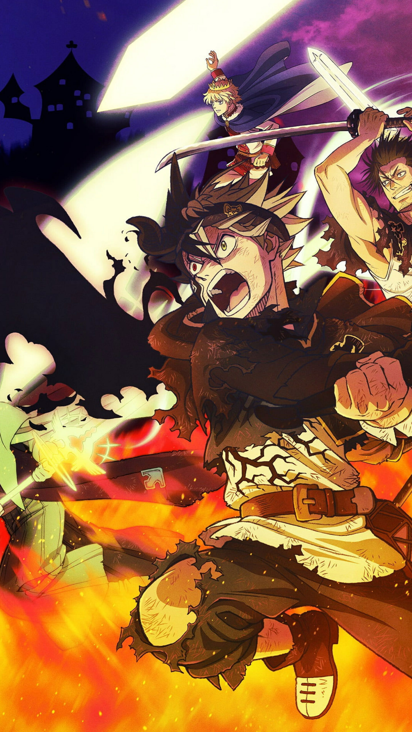 Anime wallpaper, Asta and Yami, Black Clover characters, Action-packed, 1440x2560 HD Phone