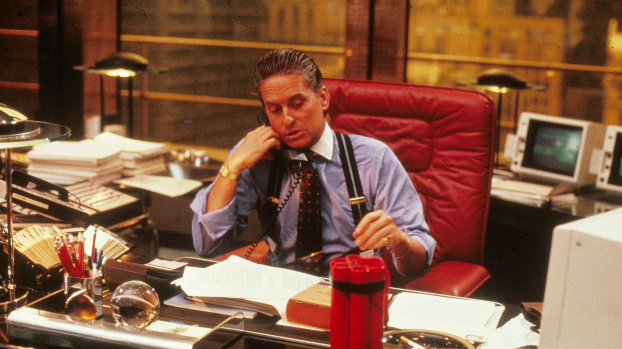 Gordon Gekko, Wall Street movie, Corporate greed, Stock exchange, 2050x1160 HD Desktop