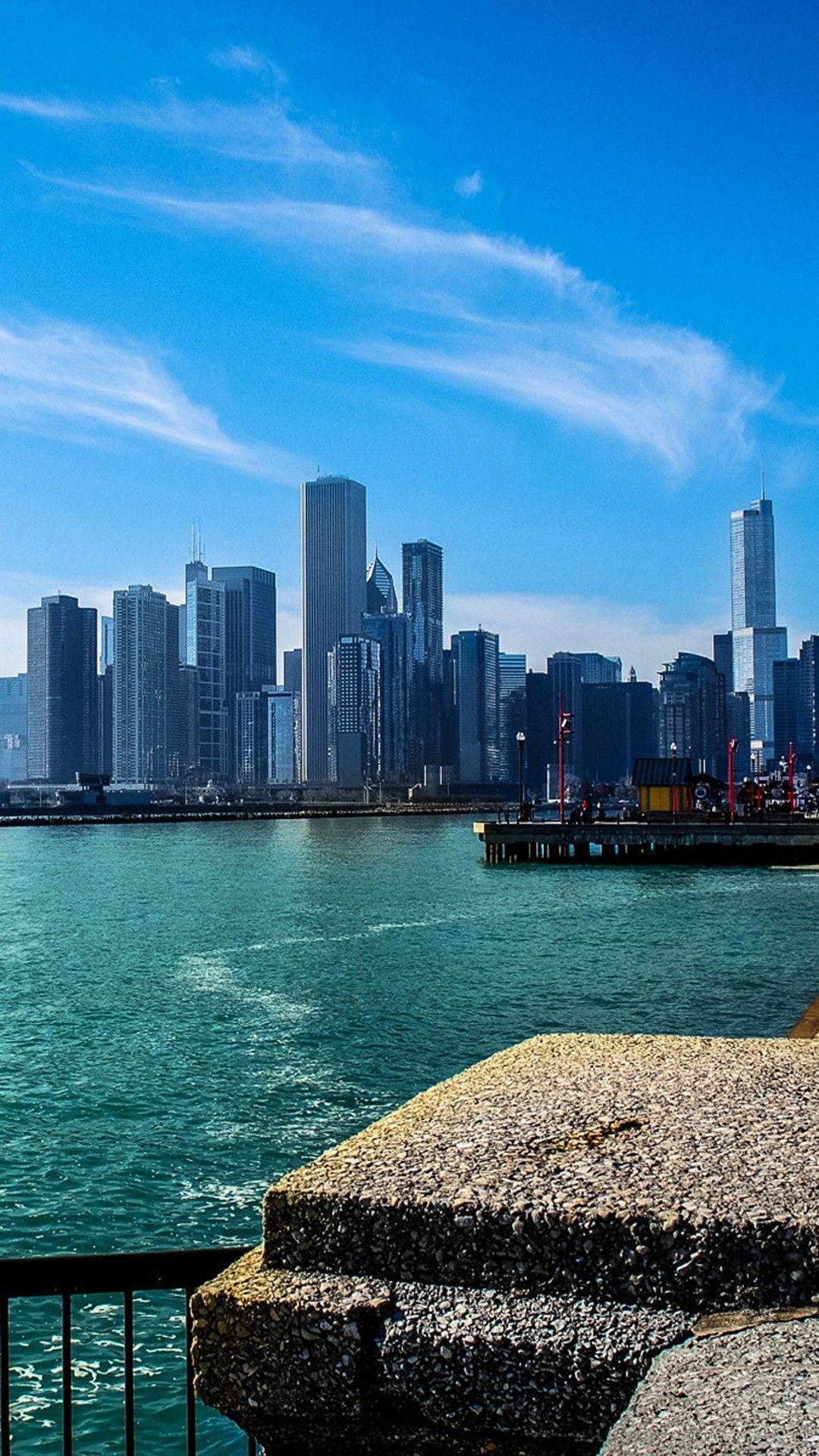 Lake Michigan, Travels, Chicago City, iPhone, 1080x1920 Full HD Phone