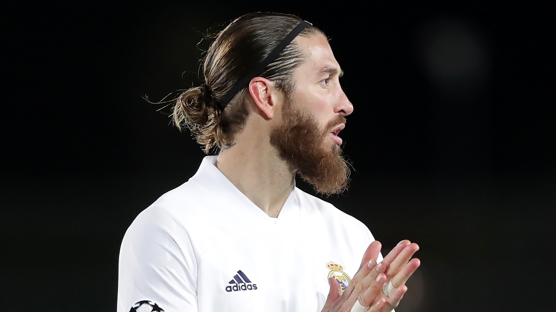 Sergio Ramos, Real Madrid jersey, Adidas logo, Full HD Desktop wallpaper
