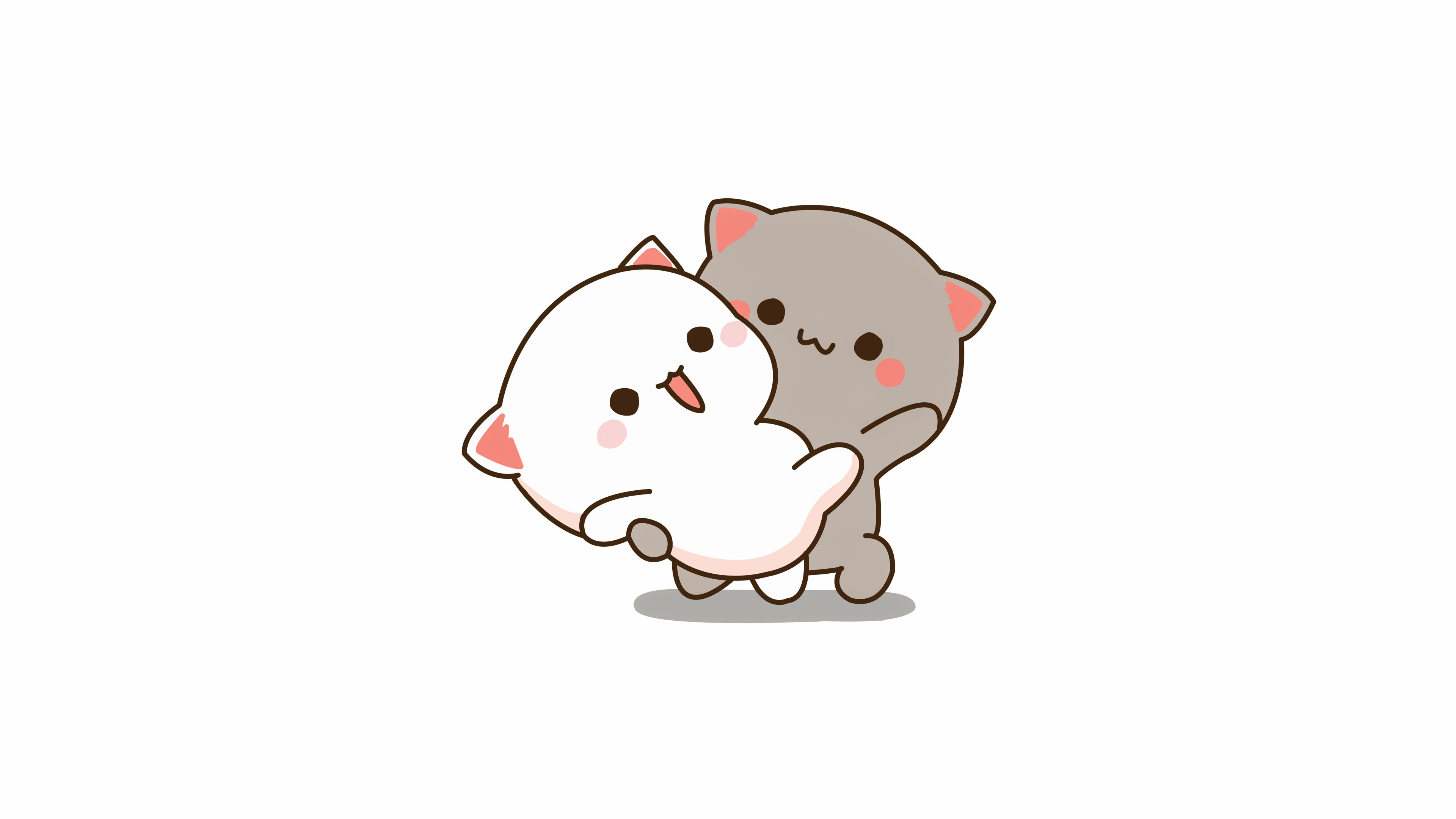 Peach and Goma, Cute Backgrounds Wallpaper, 3840x2160 4K Desktop