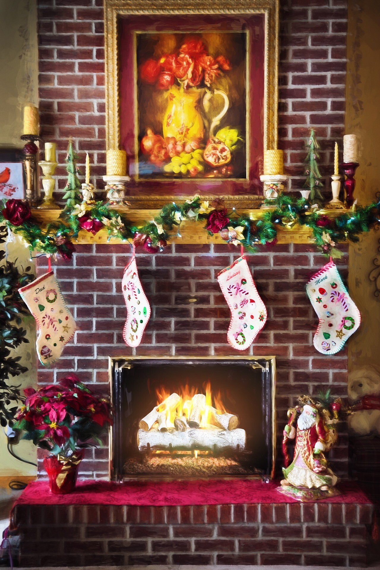 Christmas Fireplace, Celebratory atmosphere, Free download, Jooinn, 1280x1920 HD Phone