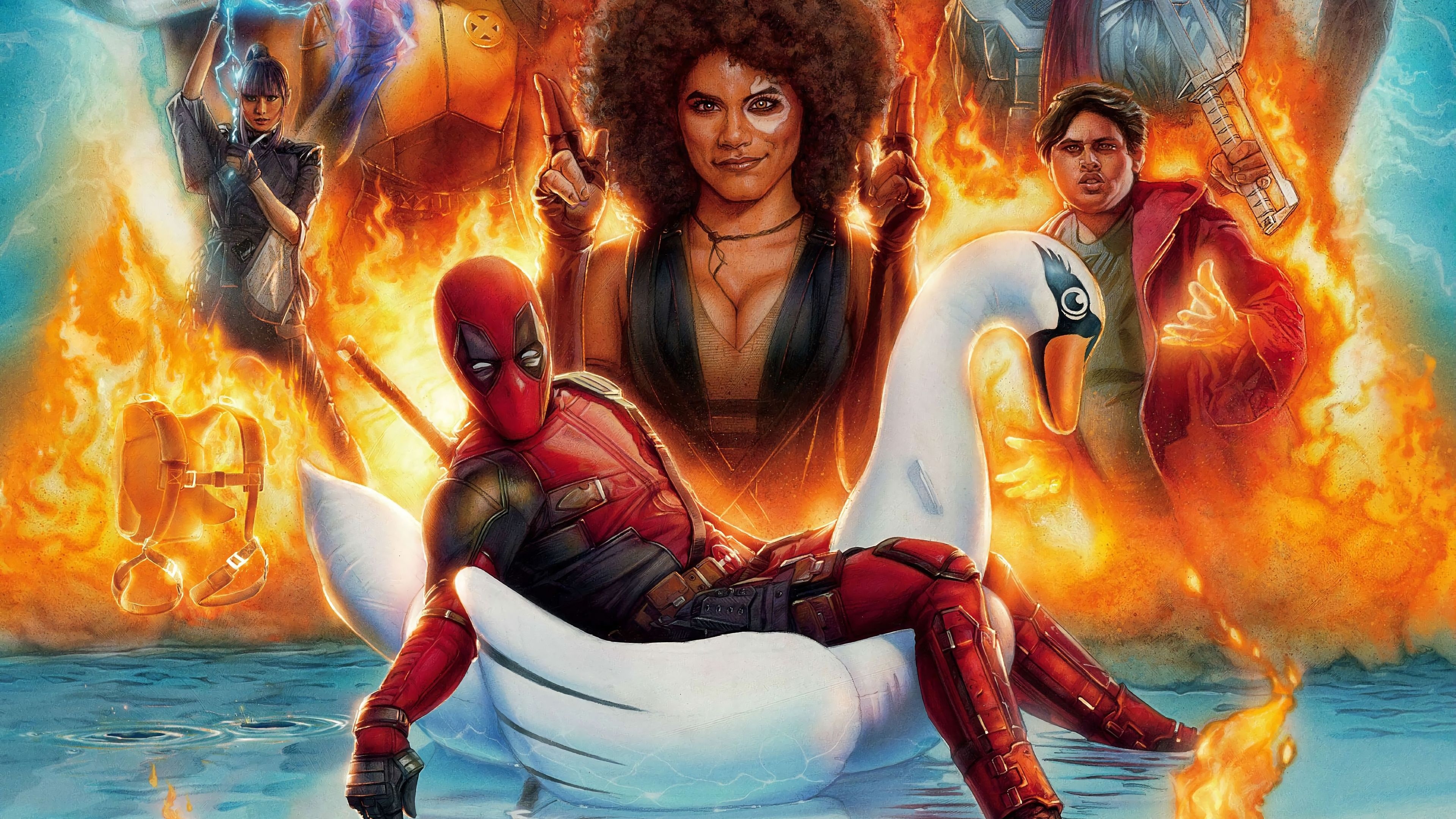 Domino (Deadpool) character, Deadpool 2 movie, Zazie Beetz, Marvel Comics, 3840x2160 4K Desktop