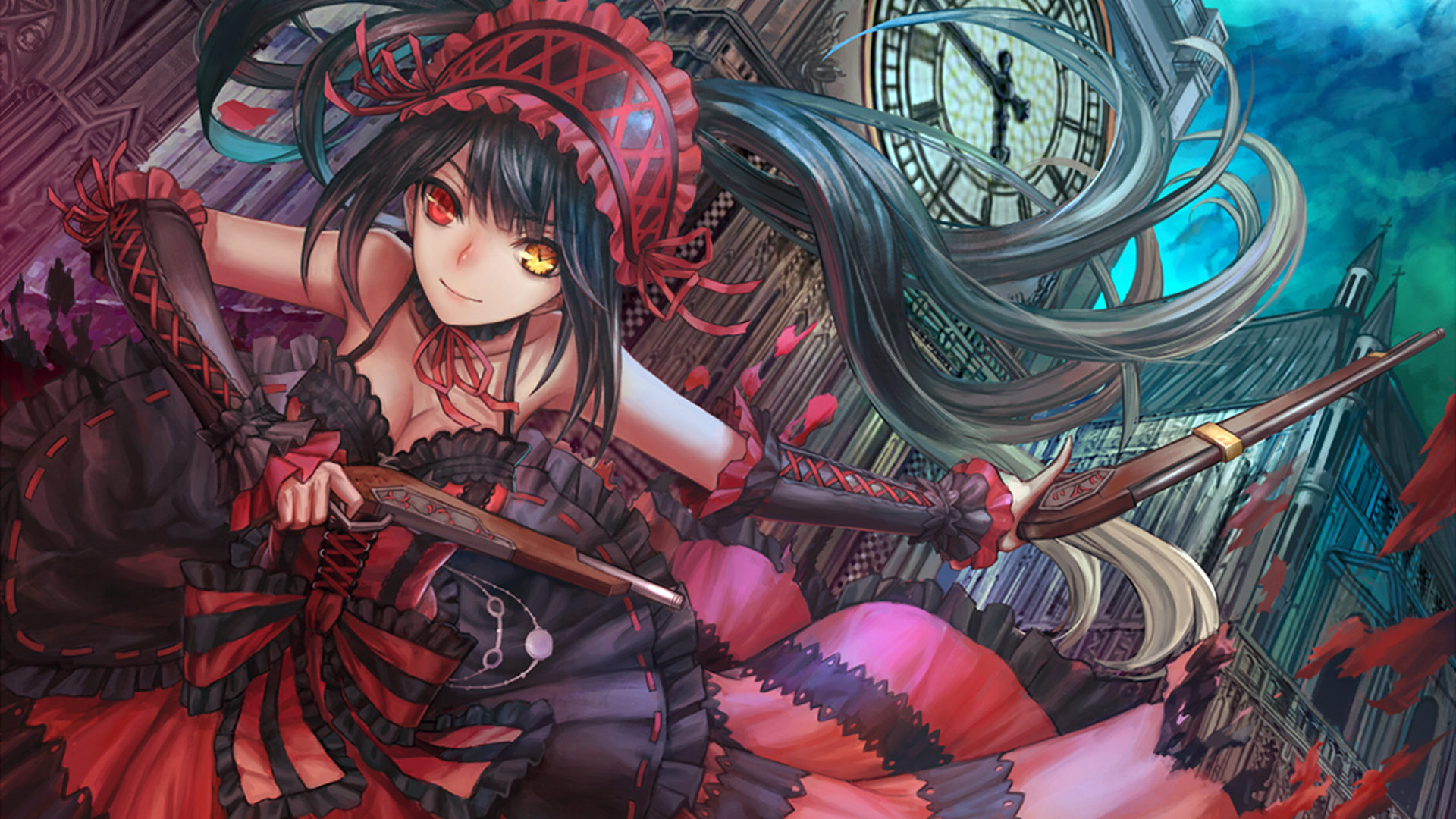 Date A Live, Kurumi Tokisaki, Anime girl, Explore 49, 1920x1080 Full HD Desktop