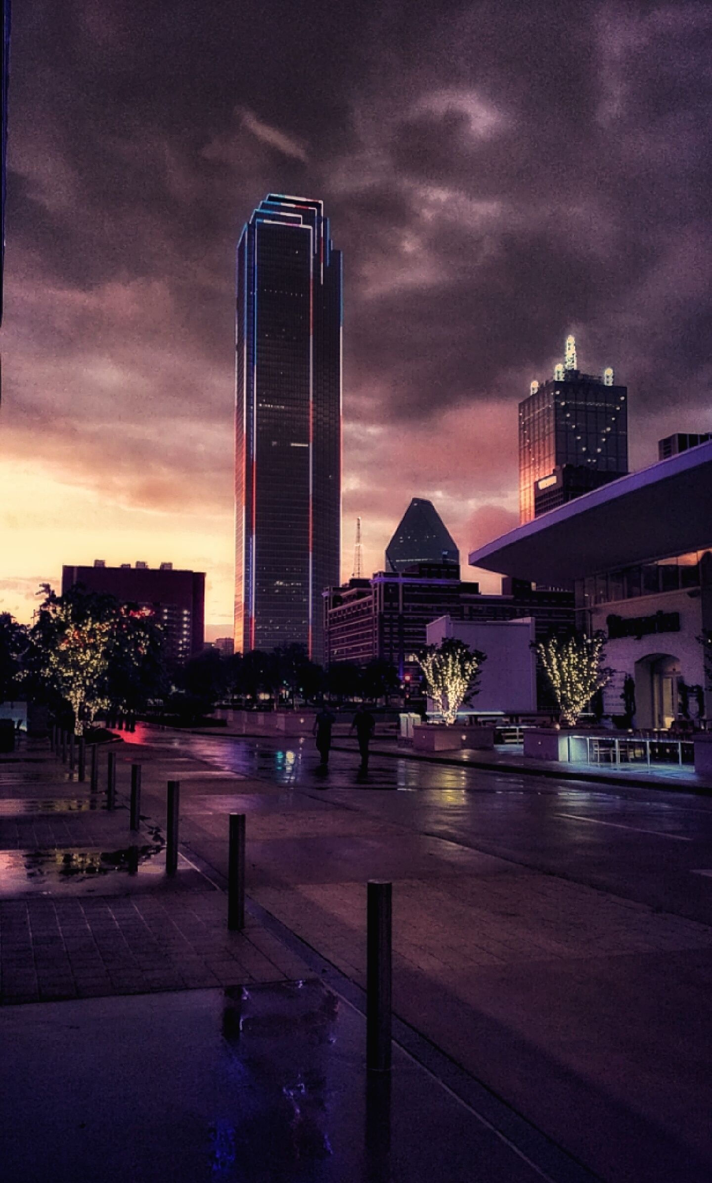 Dallas after rain, Dallas skyline, Dallas city, Dallas aesthetics, 1440x2400 HD Phone