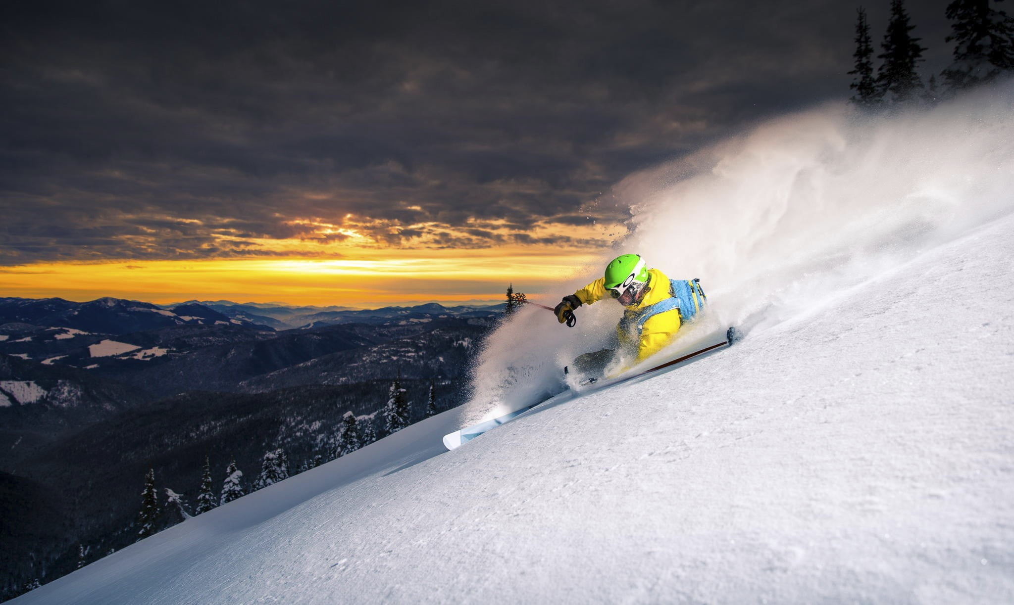 Gray ski board, sport, skiing, water, 2050x1230 HD Desktop