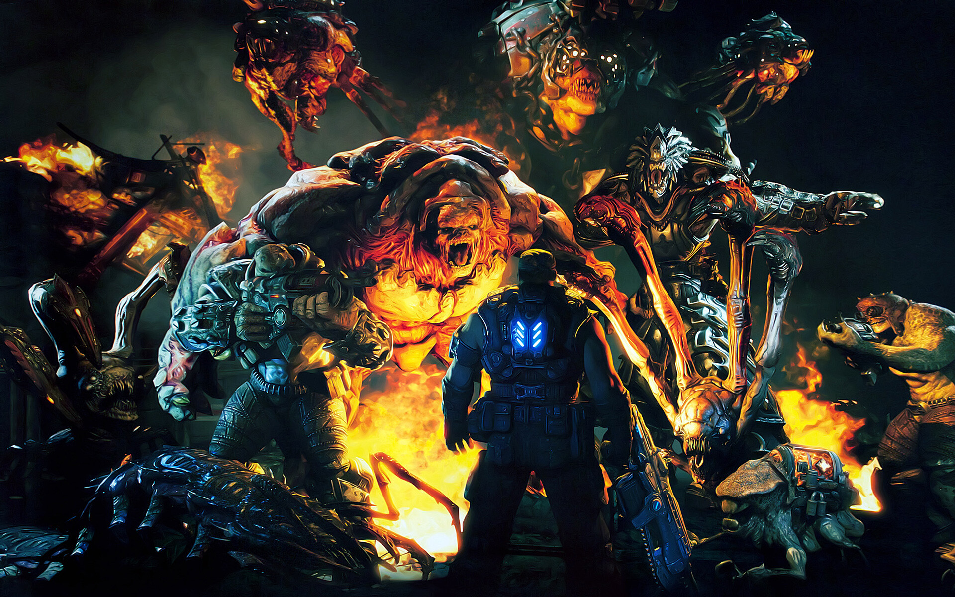 Locust Horde, Gears of War Wallpaper, 1920x1200 HD Desktop