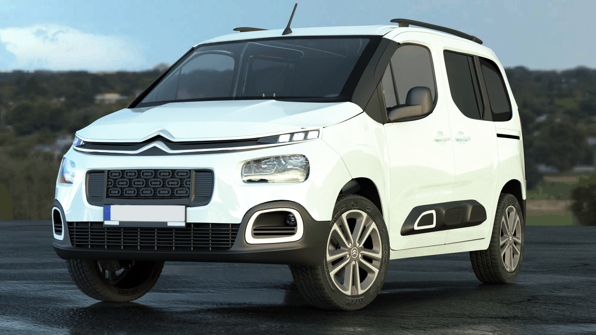 Citroen Berlingo, Family car, Rigged car, Flippednormals, 1920x1080 Full HD Desktop
