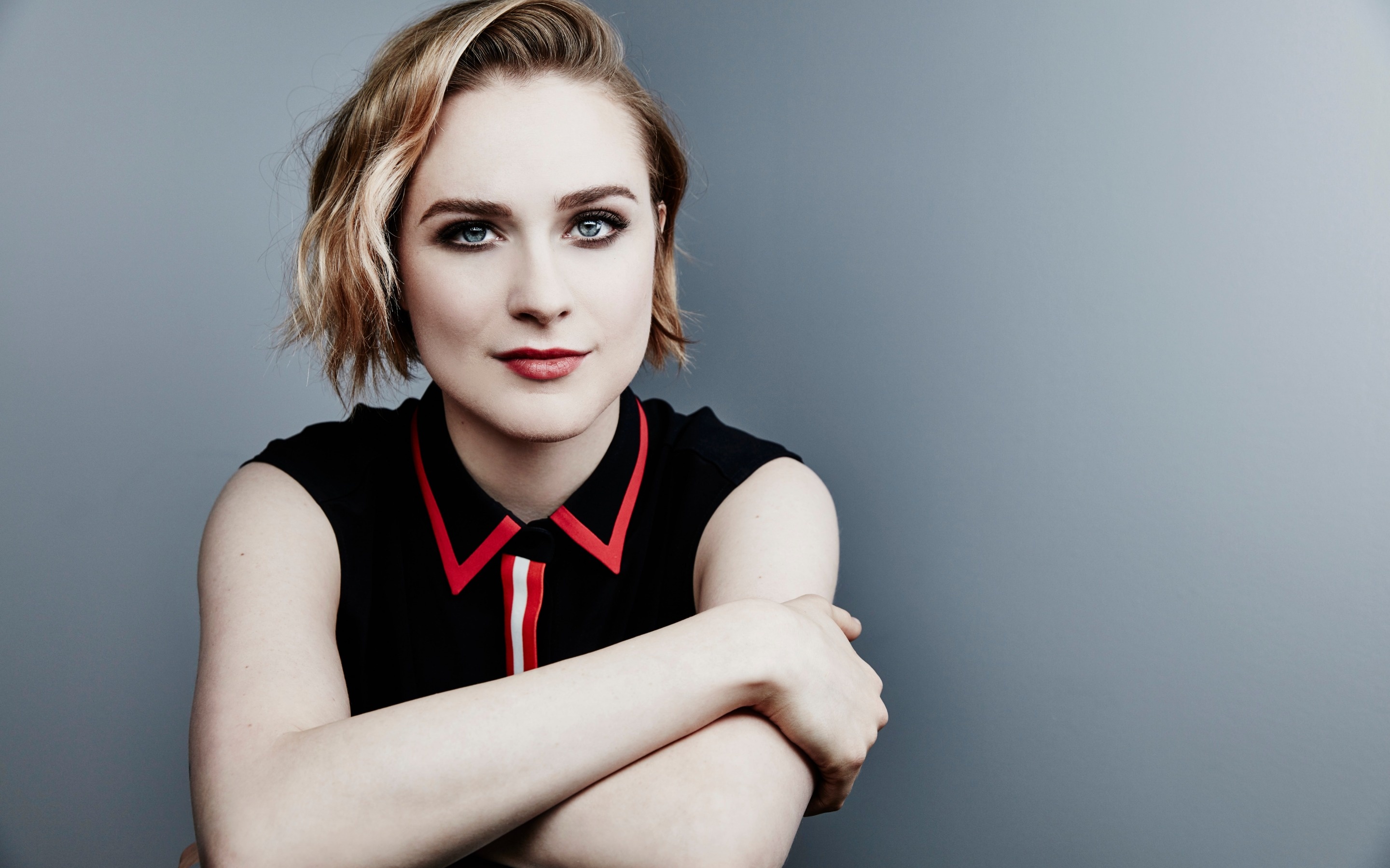 Evan Rachel Wood, Movies, Portrait photoshoot, Black dress, 2880x1800 HD Desktop