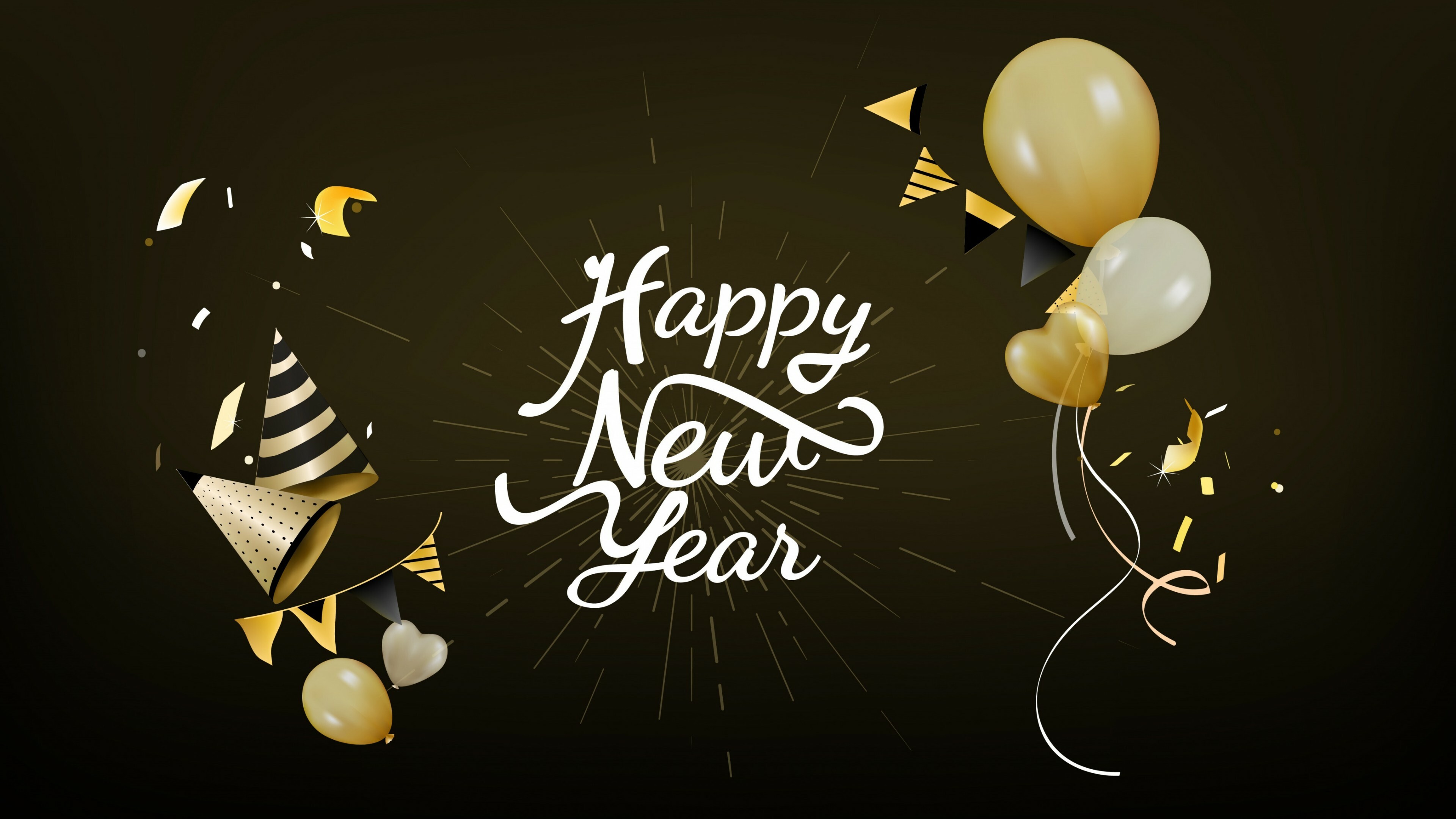 Welcome New Year, High-quality background, HQ wallpaper, Celebratory image, 3840x2160 4K Desktop
