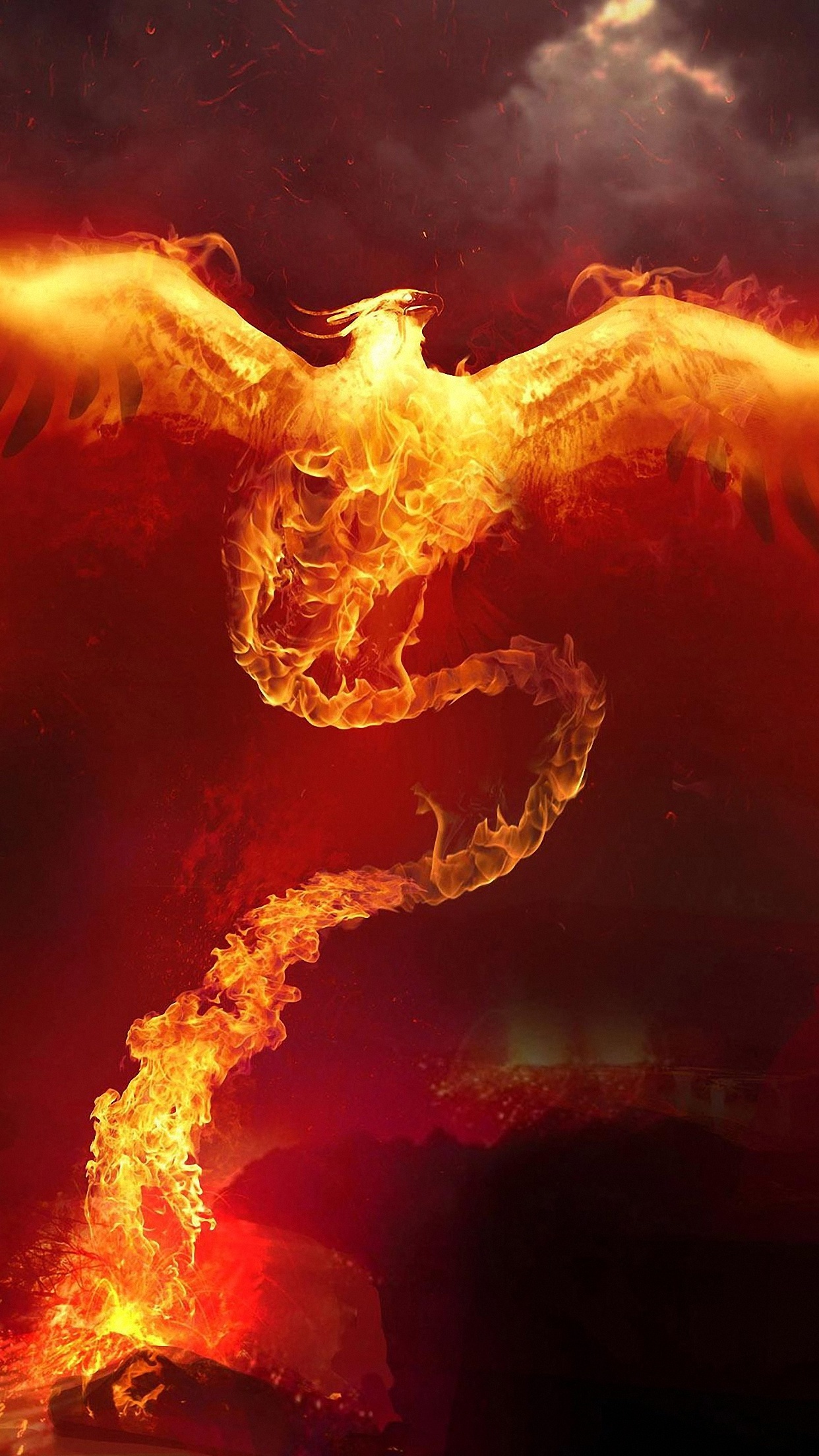 Phoenix, Fire Wallpaper, 1250x2210 HD Phone