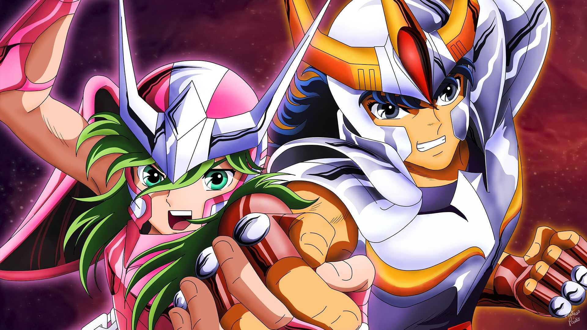 Pegasus Seiya, Andromeda Shun, Saint Seiya, Full HD Desktop wallpaper
