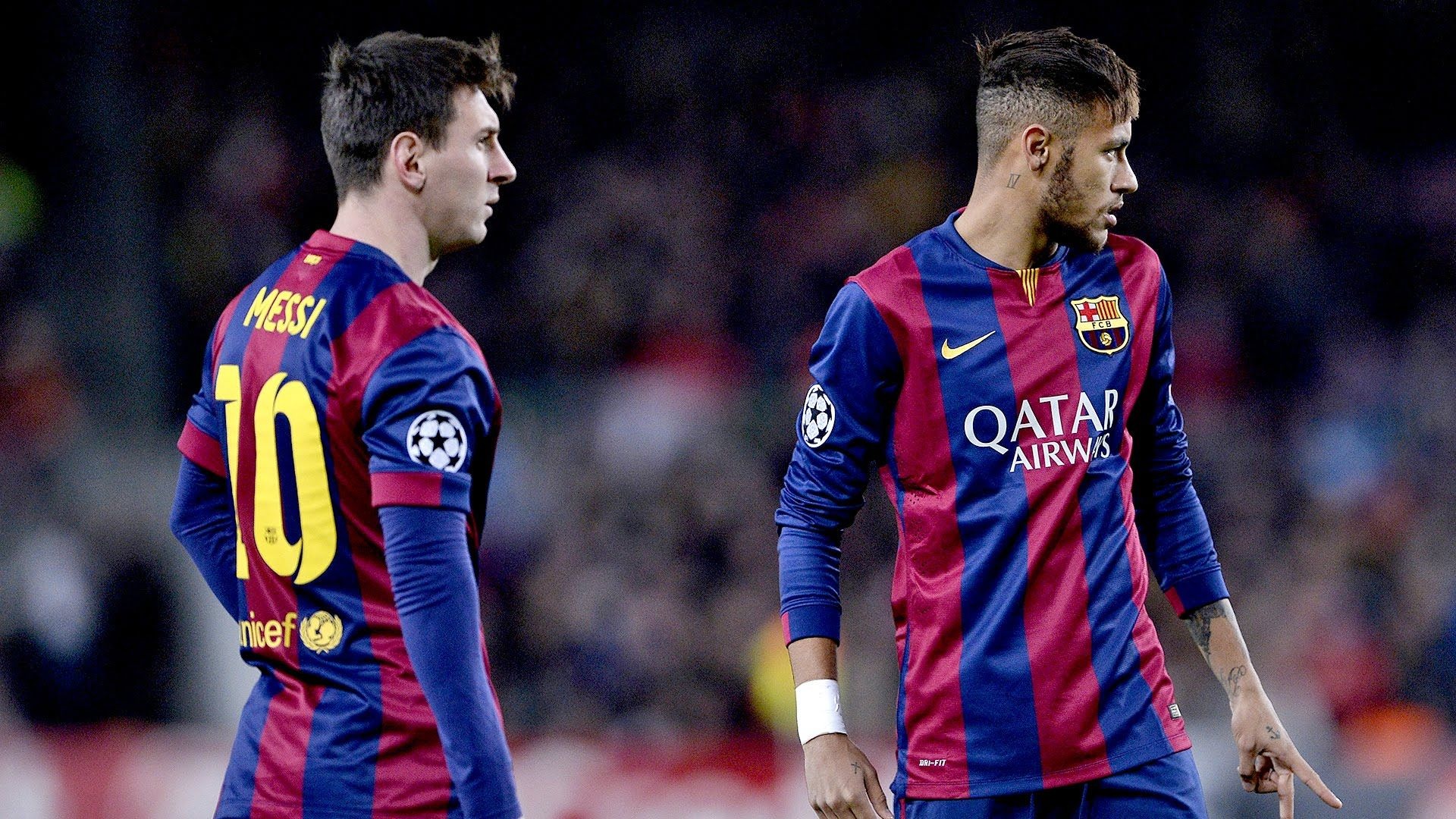Lionel Messi, Neymar Jr., FC Barcelona kit, Full HD Desktop wallpaper