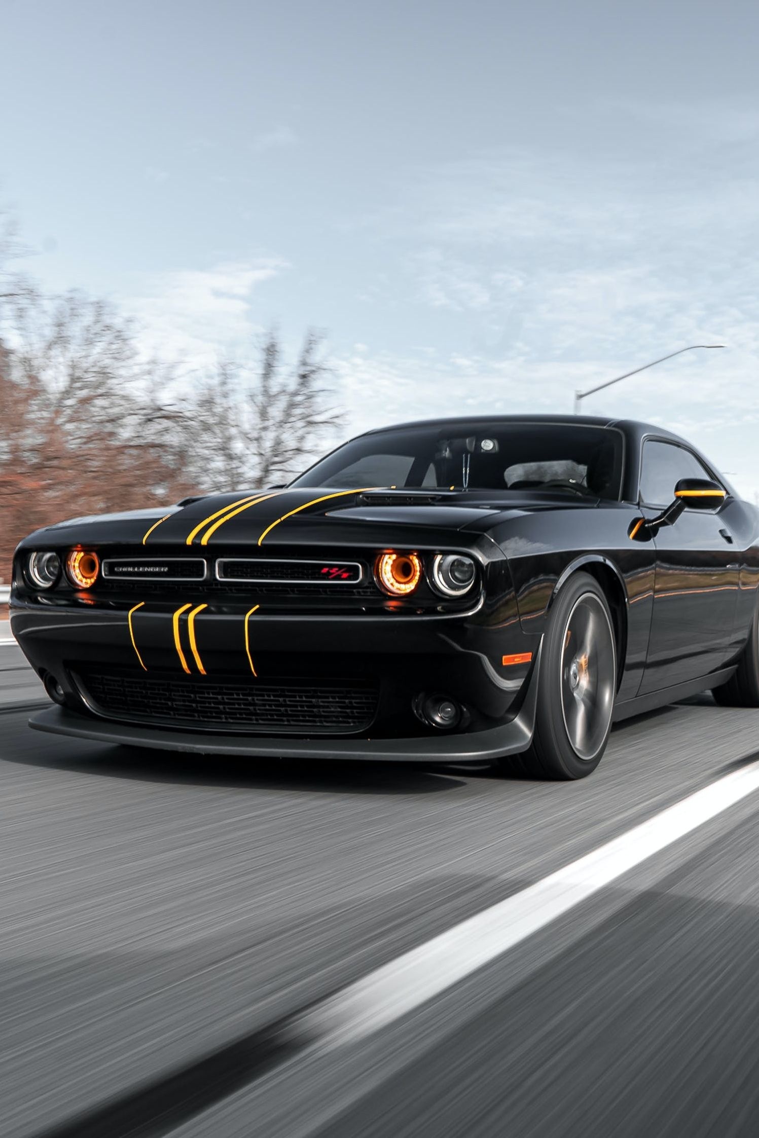 Dodge Challenger, Black, Wallpapers, 1500x2250 HD Phone