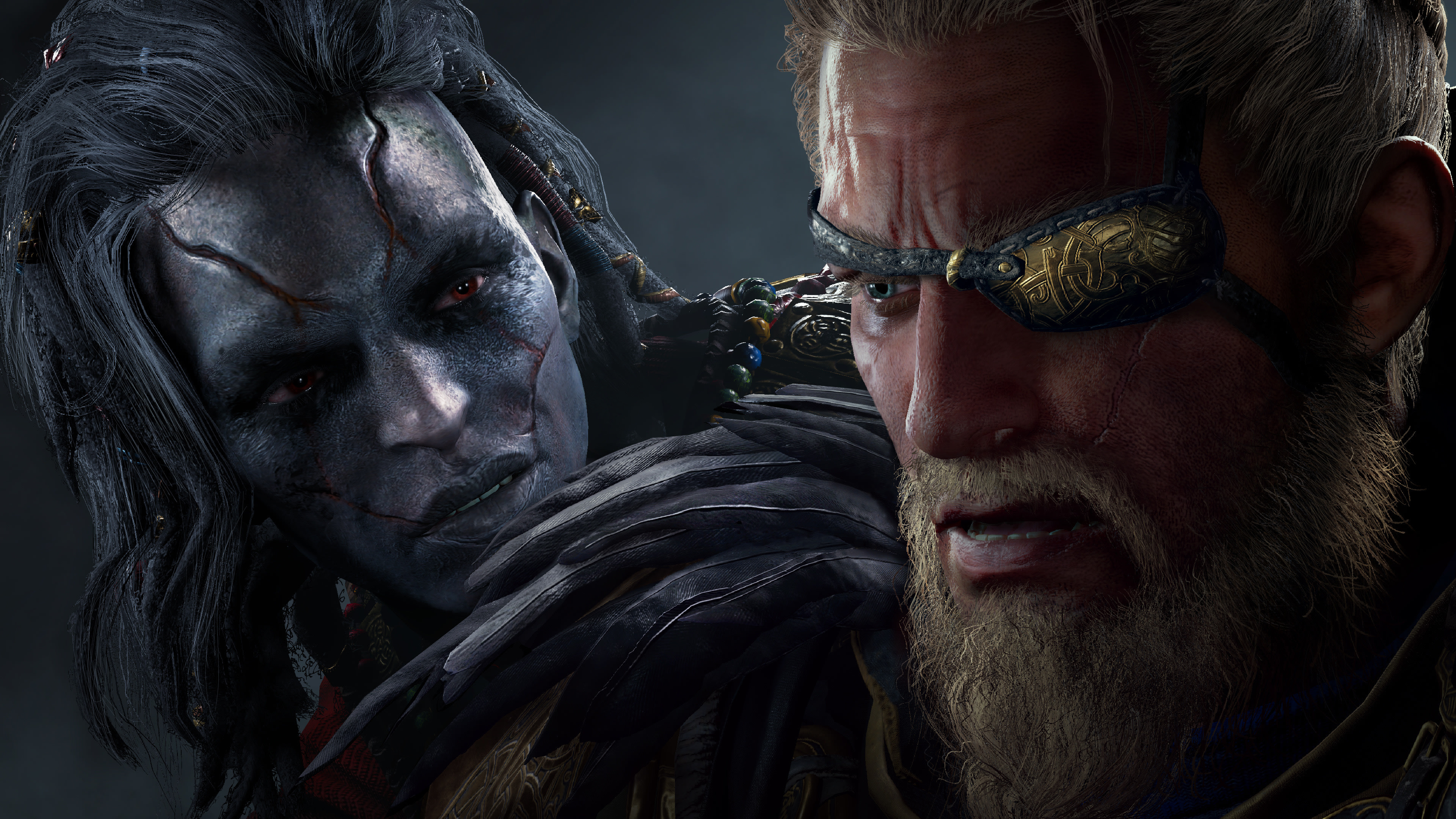 Assassin's Creed Valhalla: Dawn of Ragnarök, Odin with eyepatch, Eysa, 4K Desktop wallpaper
