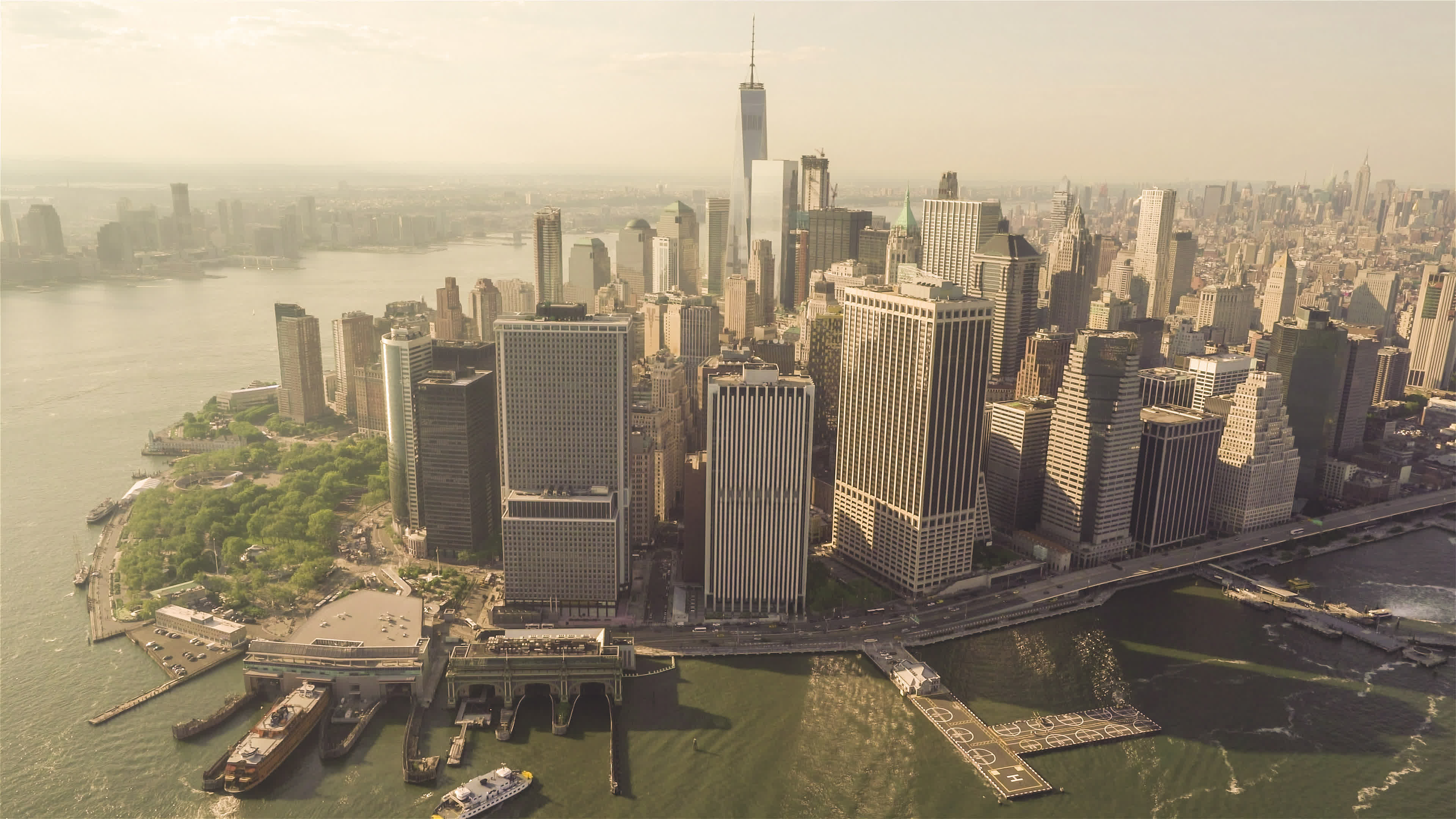 New York City, 4k video sequence, Lower Manhattan, Stock video, 3840x2160 4K Desktop