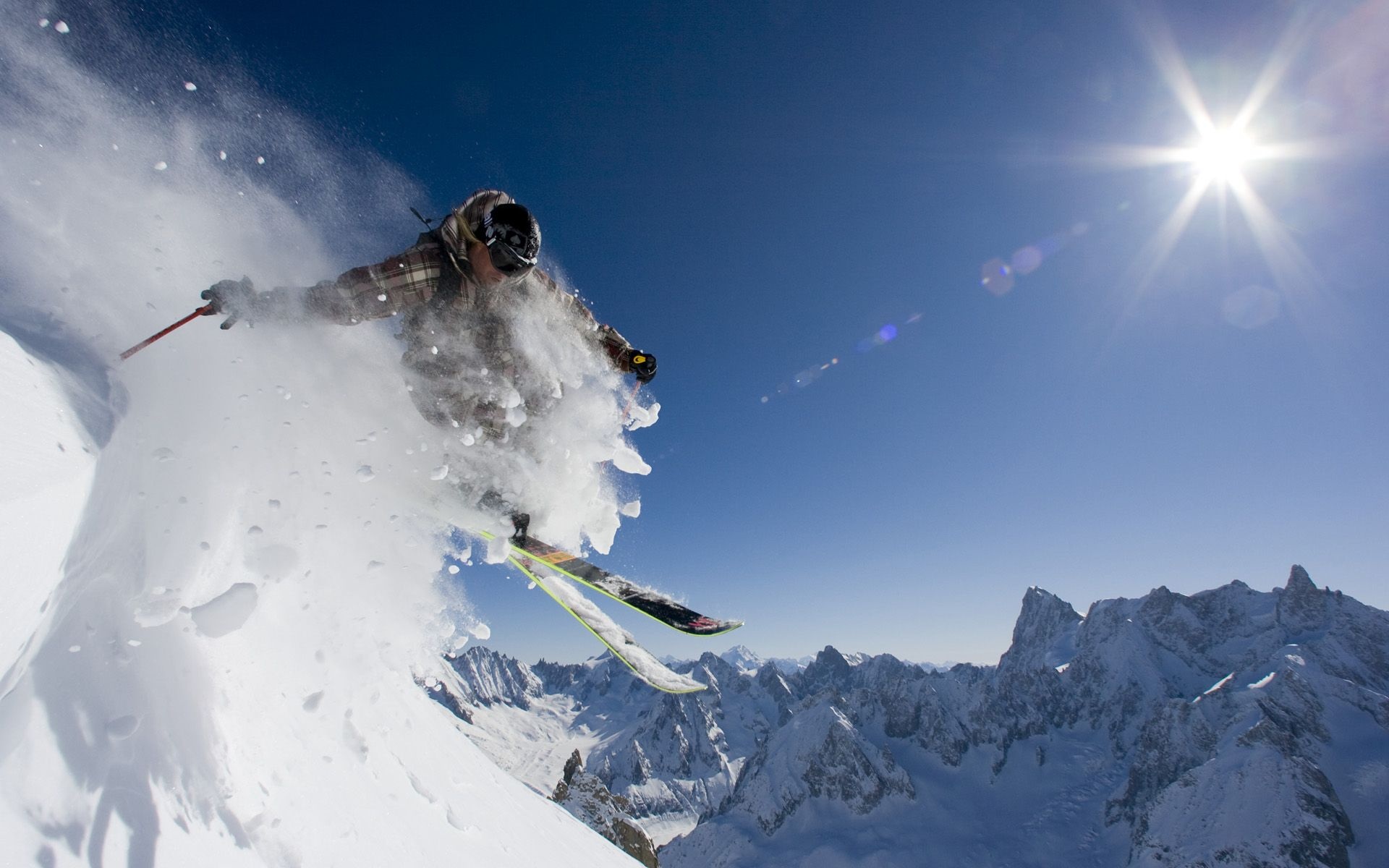 Extreme sports, Powder skiing, Adrenaline rush, Action-packed, 1920x1200 HD Desktop