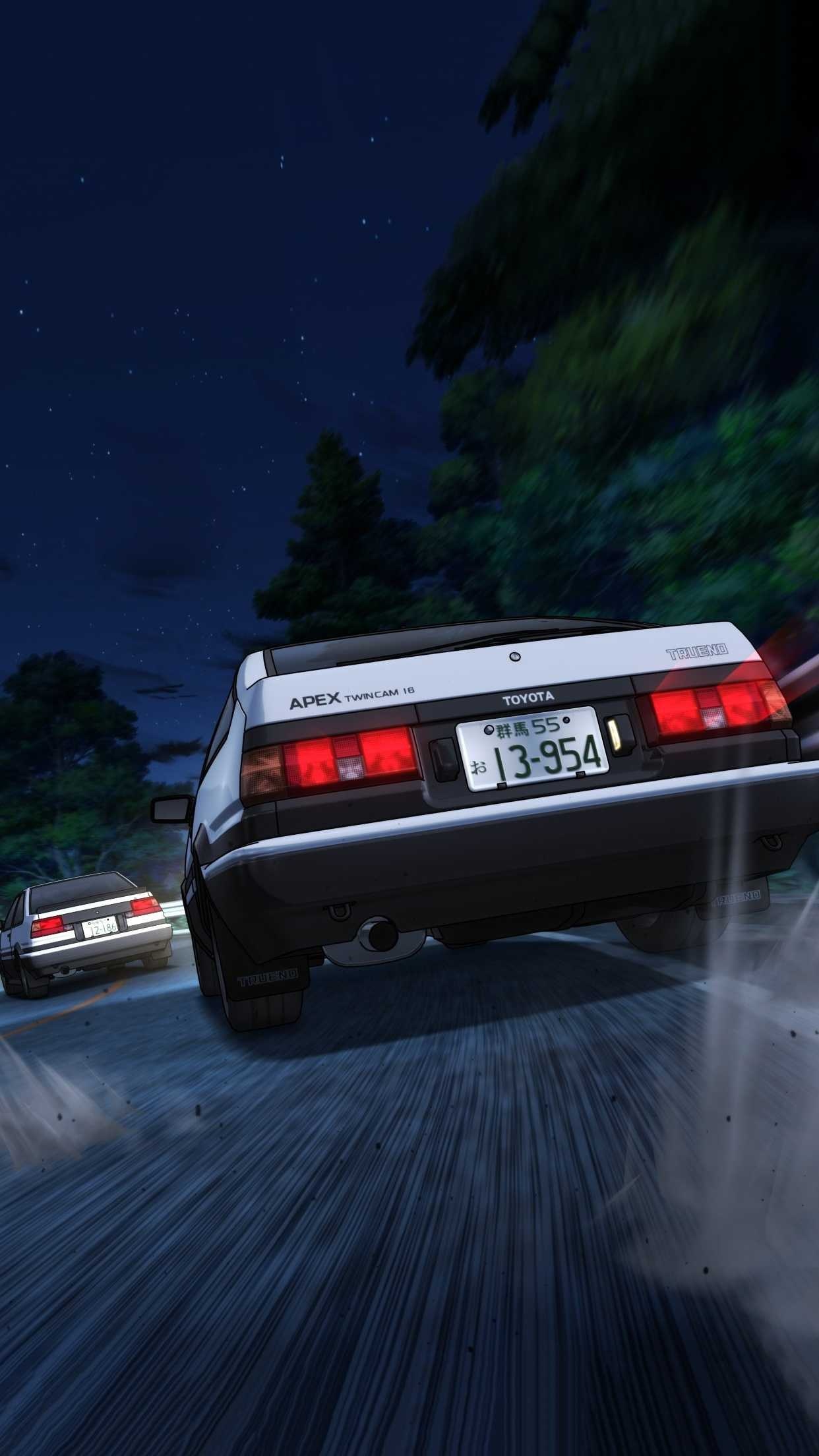 Initial D Anime, Jaw-dropping artwork, Manga masterpiece, Artistic aesthetics, 1250x2210 HD Phone