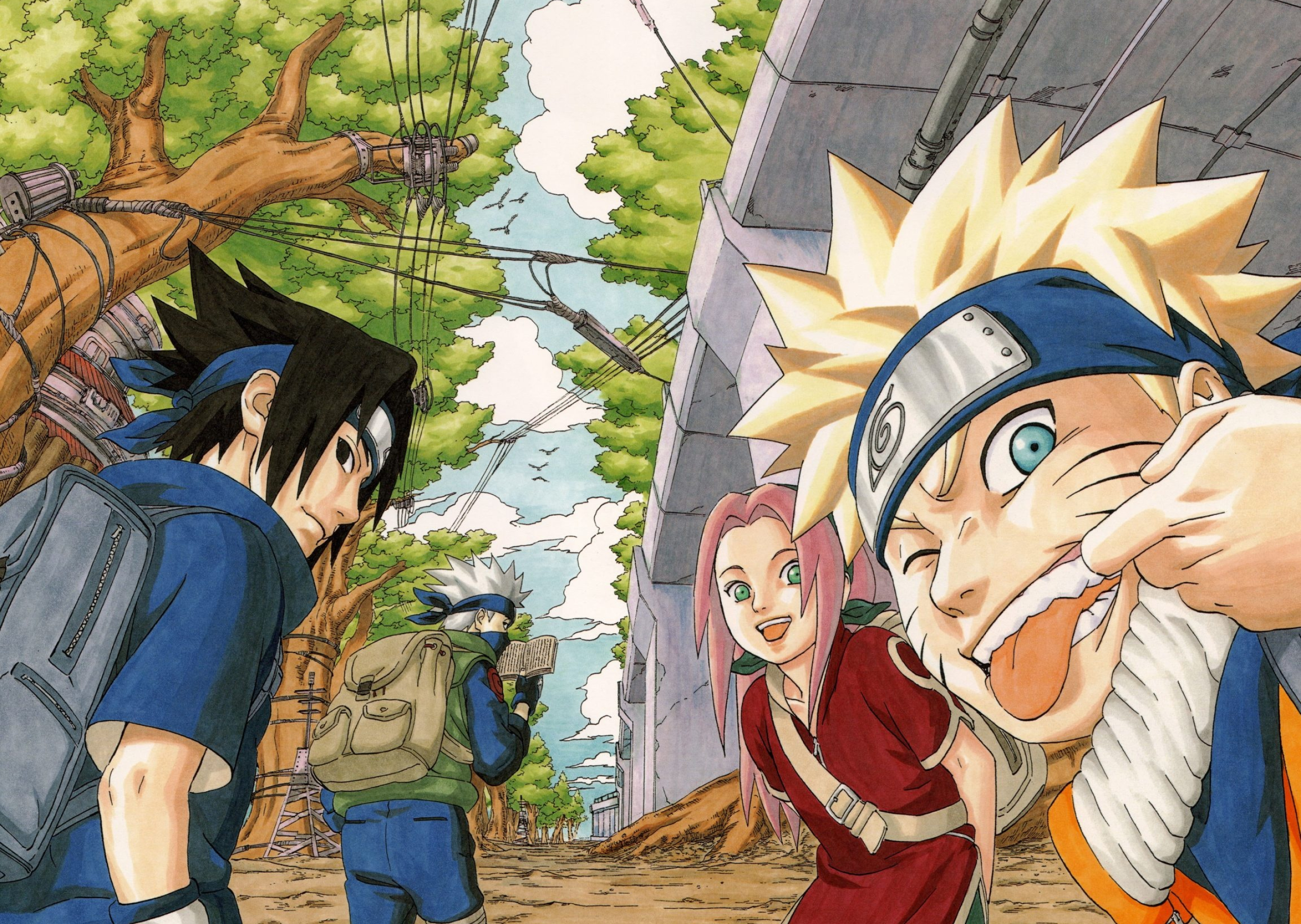 Naruto Uzumaki, Sasuke Uchiha, Sakura Haruno, Kakashi Hatake, Team 7, HD Desktop wallpaper