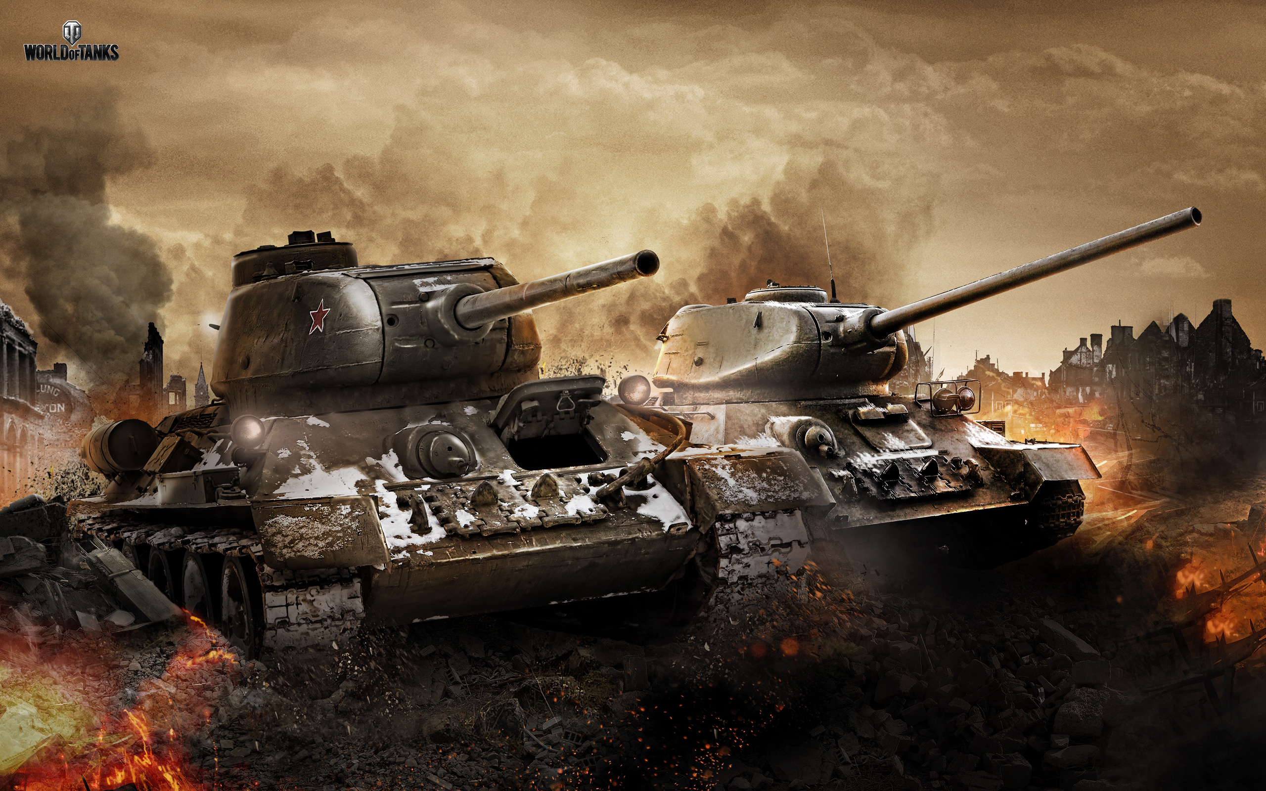 T-34 and T-34-85, World of Tanks Wallpaper, 2560x1600 HD Desktop