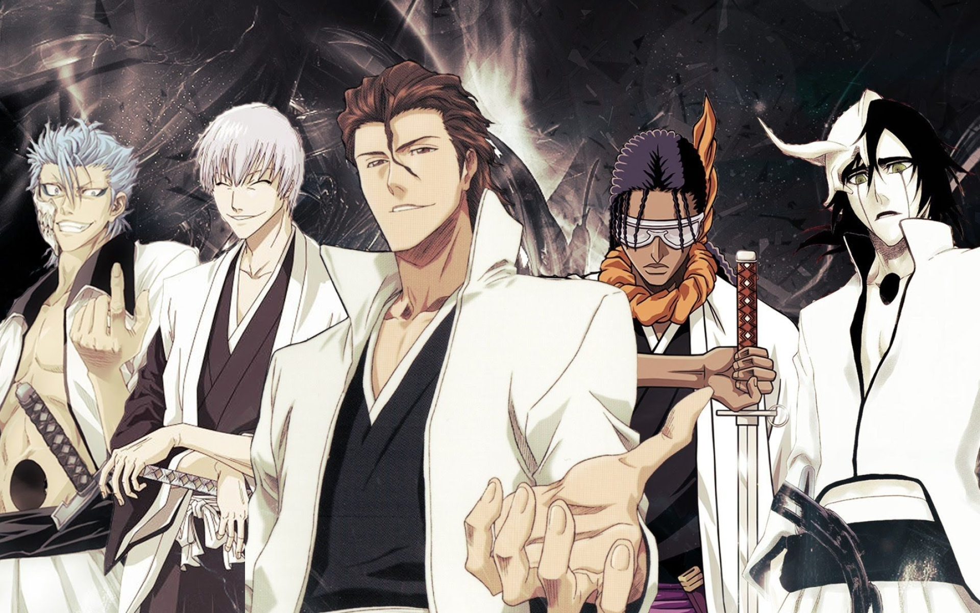 Sosuke Aizen, Gin Ichimaru, Ulquiorra Cifer, Grimmjow Jaegerjaquez, Kaname Tosen, HD Desktop wallpaper