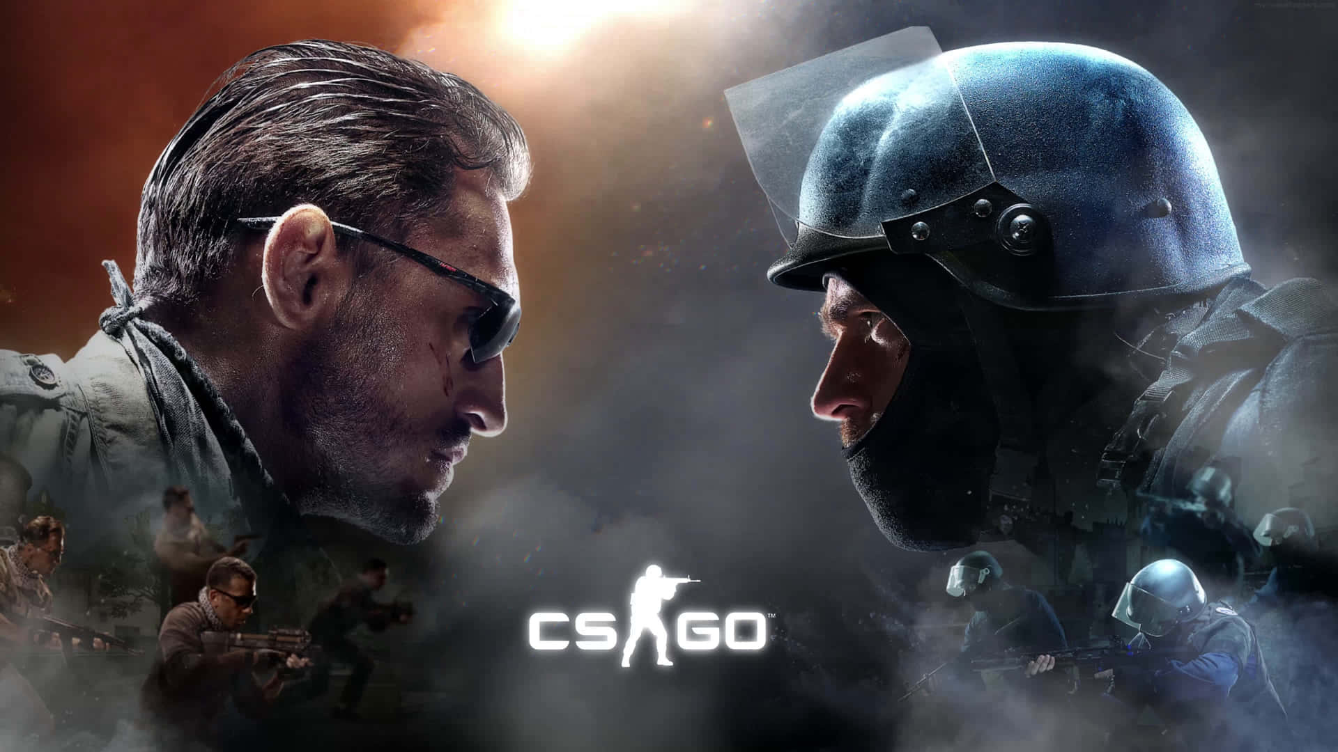 CS:GO logo, GIGN Counter-Terrorist, Terrorist operative, Full HD Desktop wallpaper