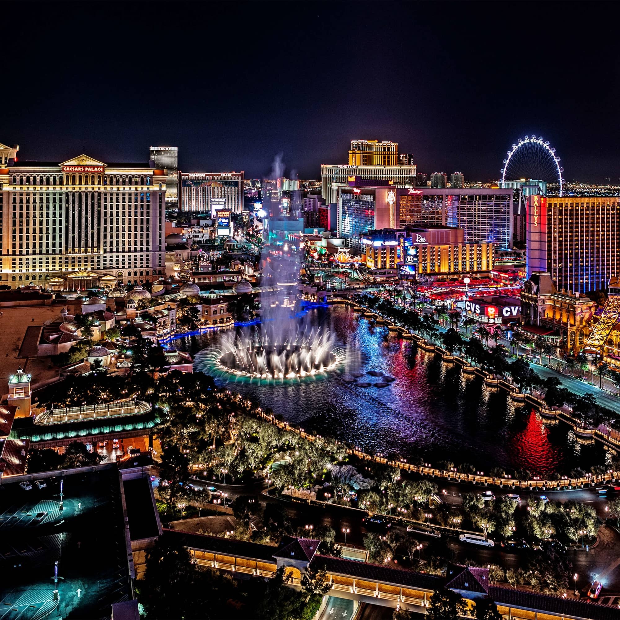 Las Vegas Strip volcano, Thrillist Australia, 2000x2000 HD Phone