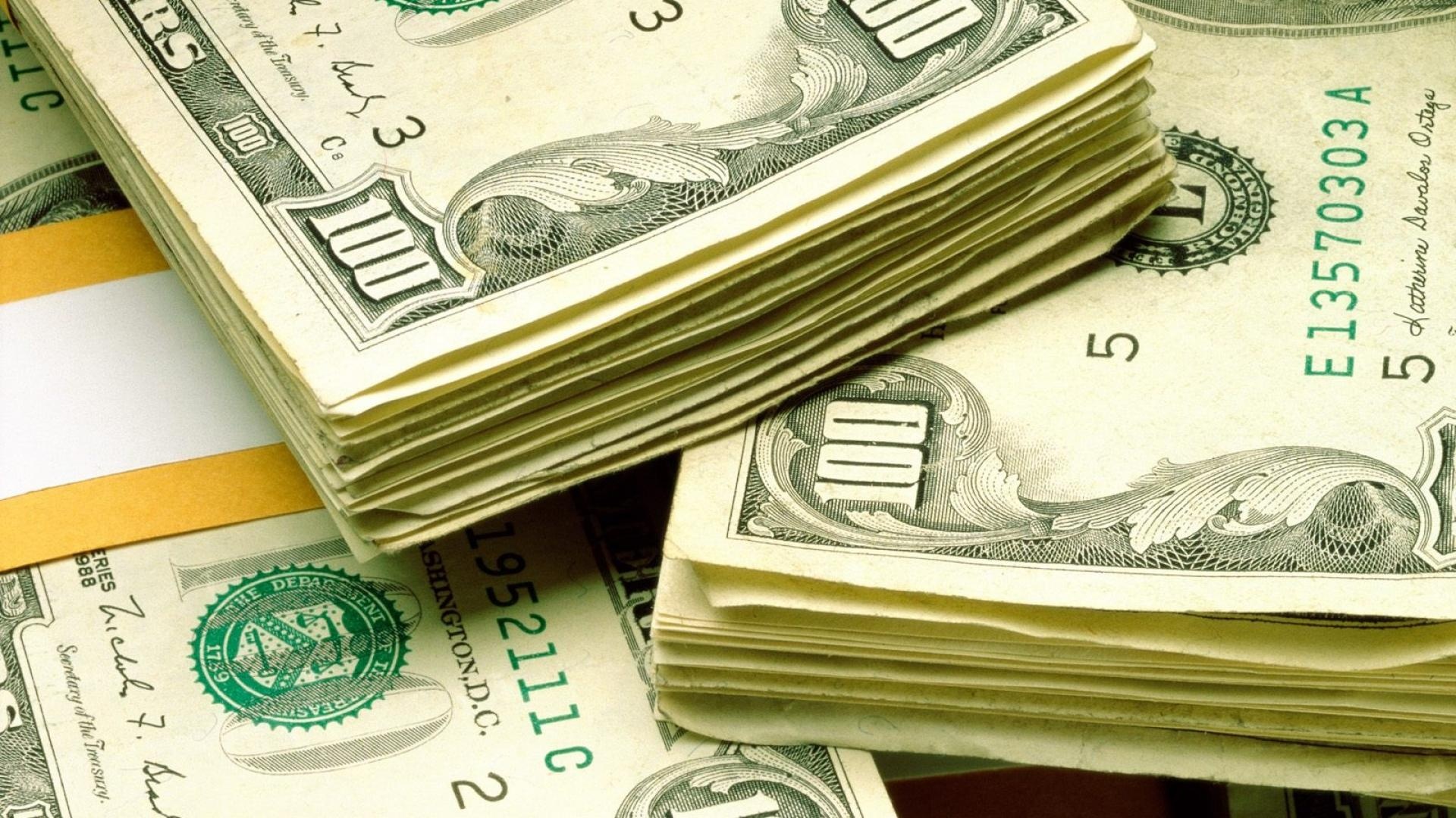United States hundred-dollar bills, Federal Reserve Notes stack, Paper currency stacks, Full HD Desktop wallpaper