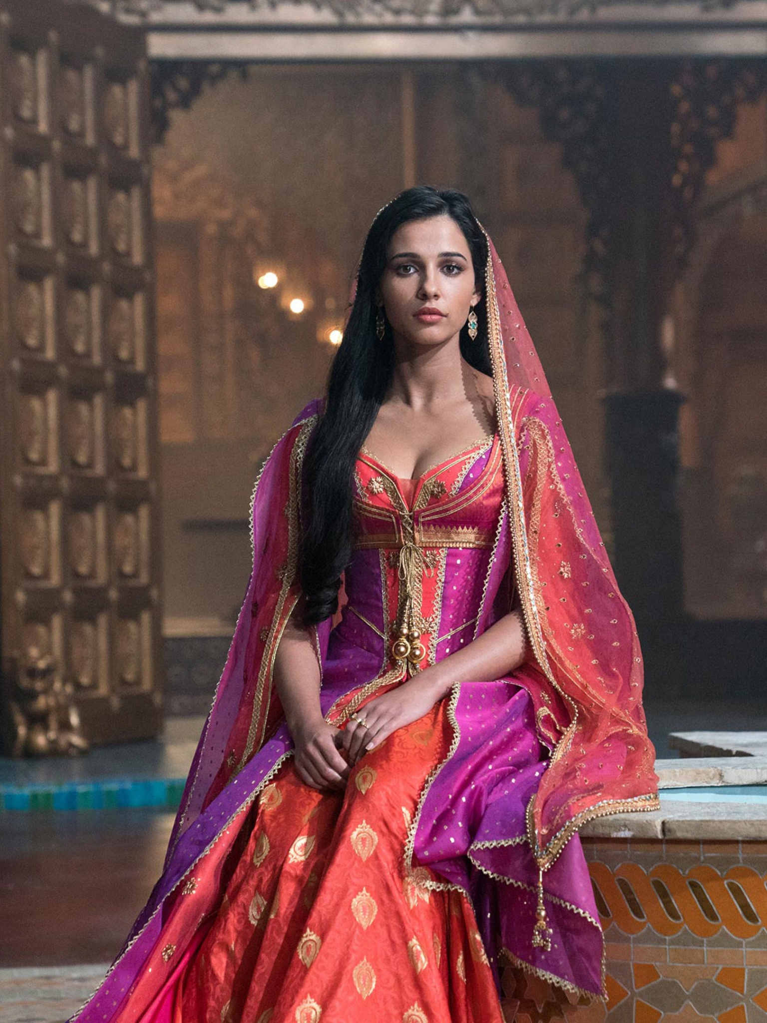 Naomi Scott, Aladdin Movie 2019, 4K, Desktop Wallpaper, 1540x2050 HD Phone