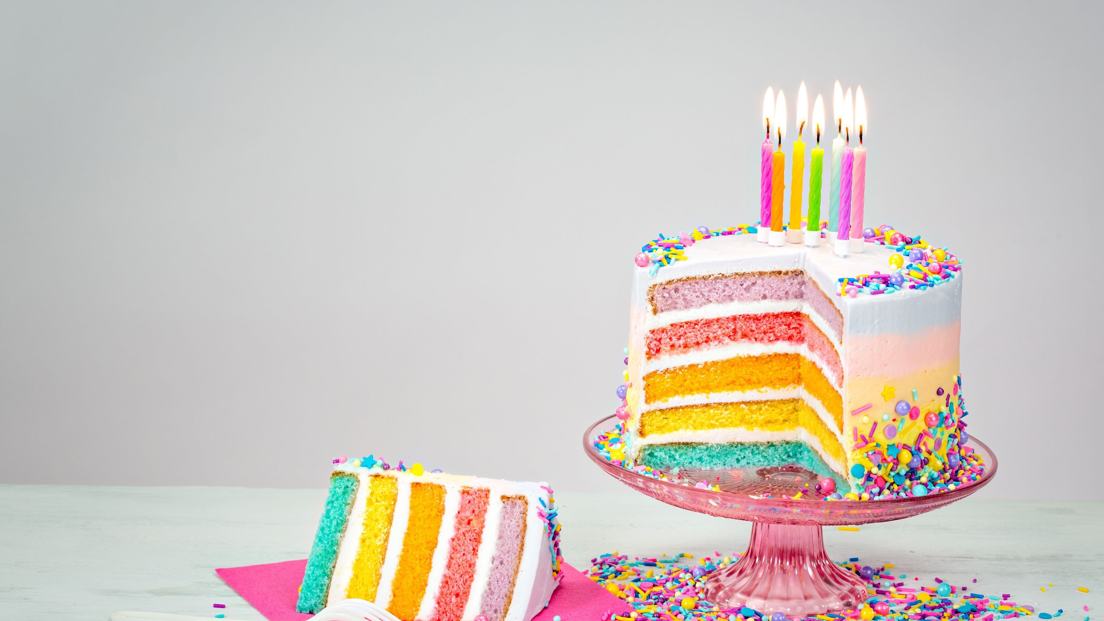 Birthday cake, Vibrant colors, Joyful celebration, Delicious sweetness, 3840x2160 4K Desktop